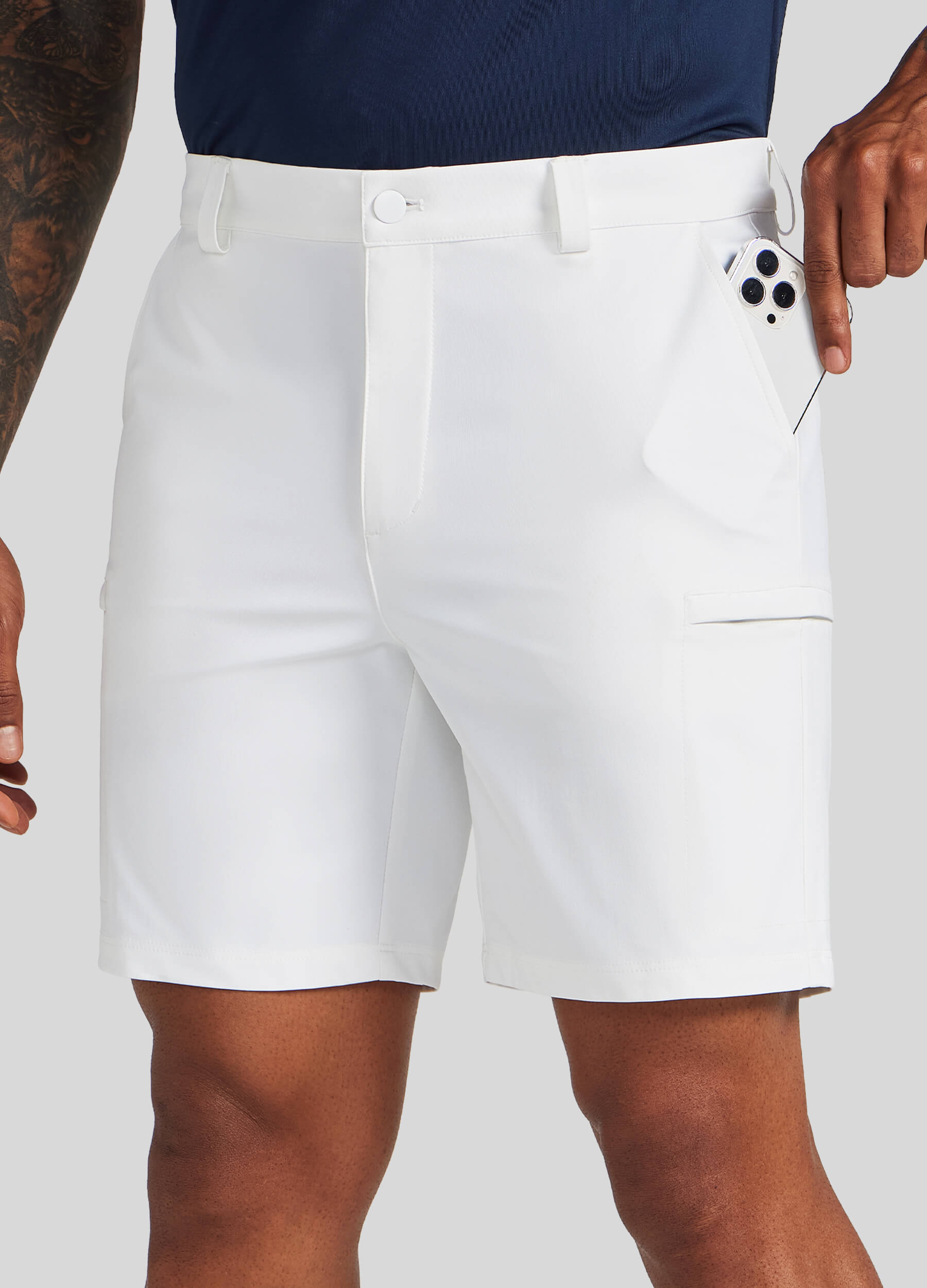 Men Golf Dress Shorts Classic Fit - Image 38