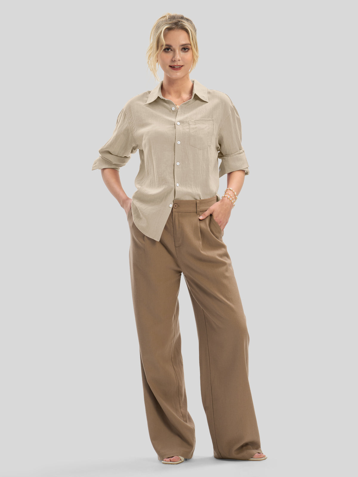 Women's Breeze Linen Button-Down Shirts - Image 5