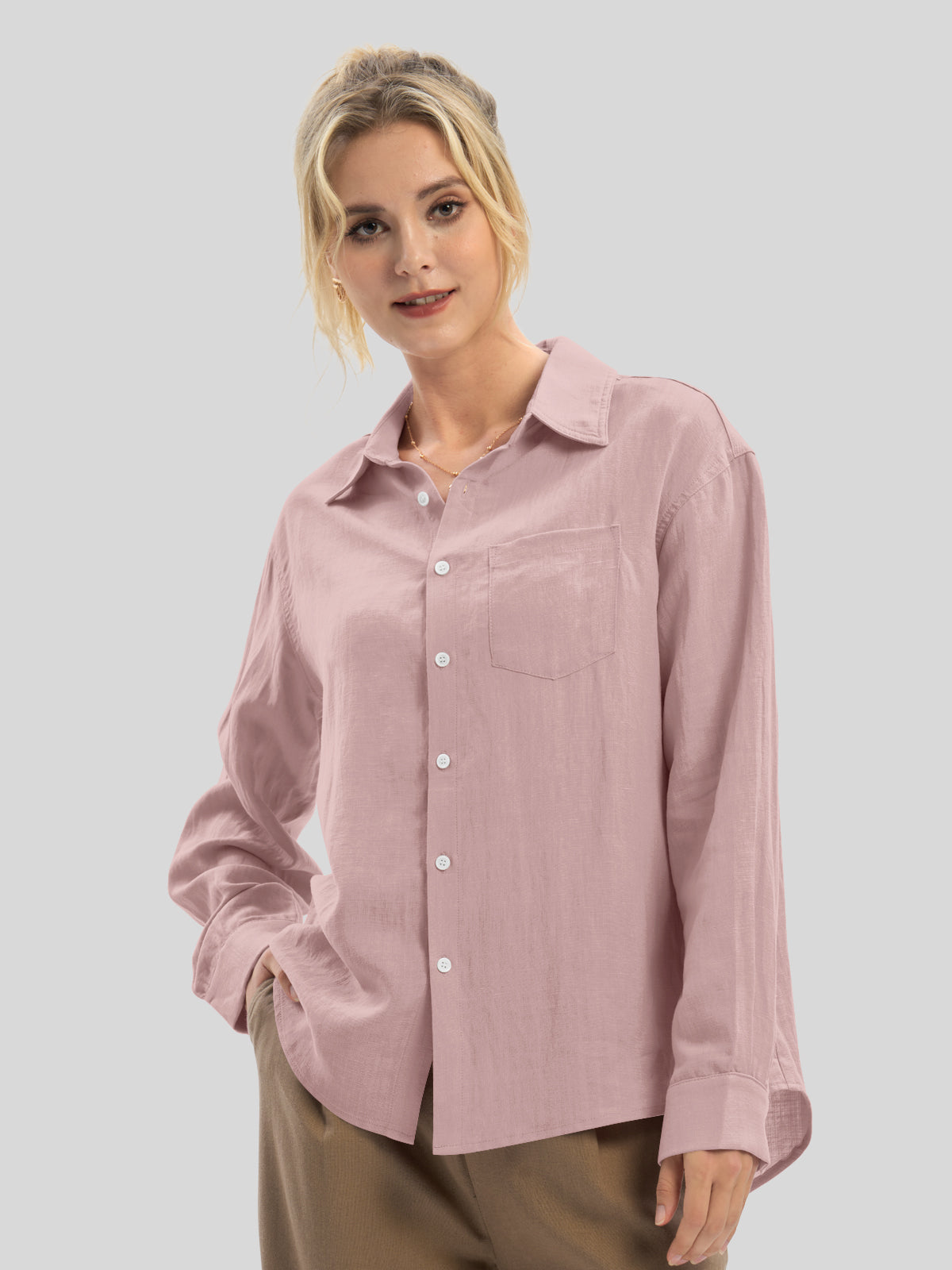 Women's Breeze Linen Button-Down Shirts - Image 19