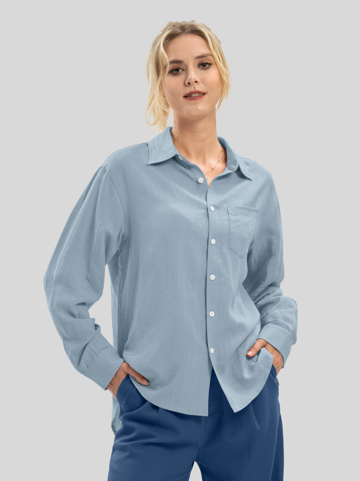 Women's Breeze Linen Button-Down Shirts - Image 11