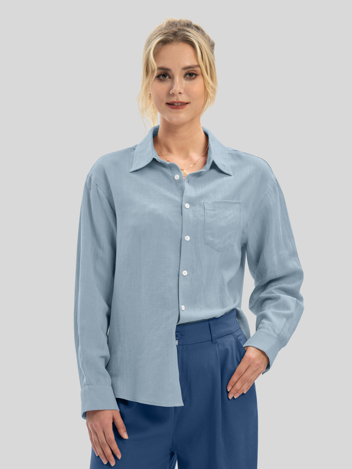 Women's Breeze Linen Button-Down Shirts - Image 14