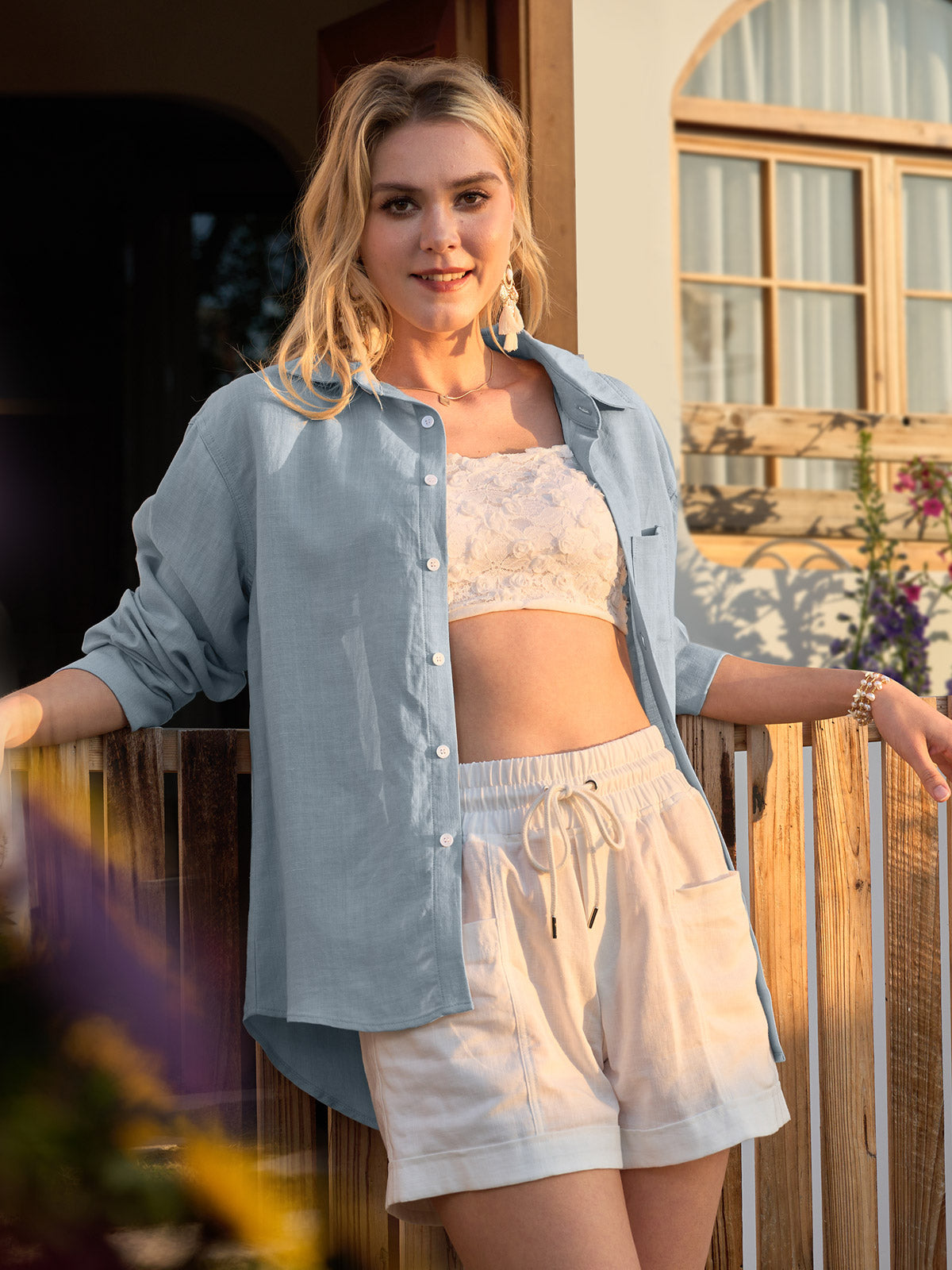 Women's Breeze Linen Button-Down Shirts - Image 15