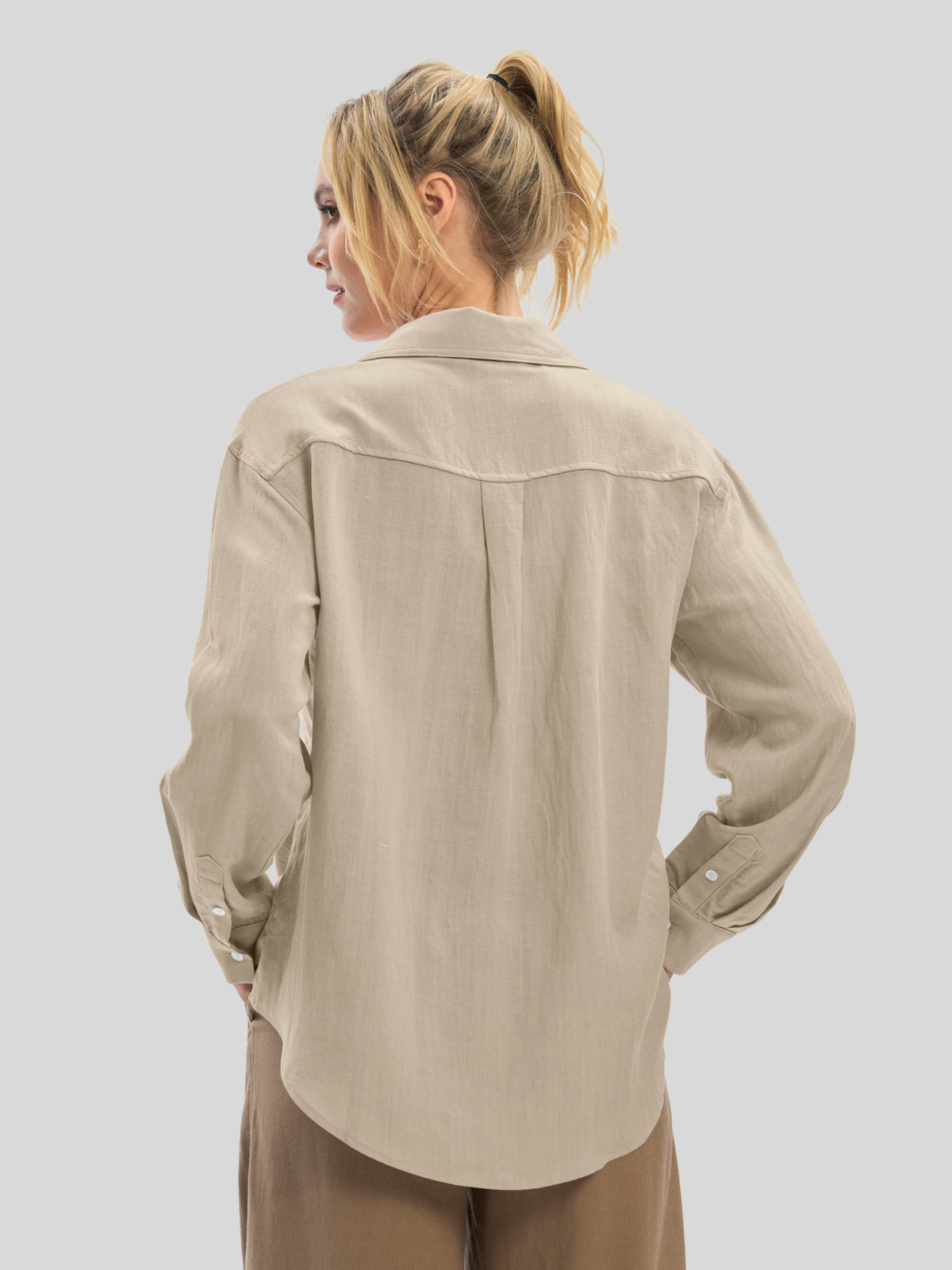 Women's Breeze Linen Button-Down Shirts - Image 3