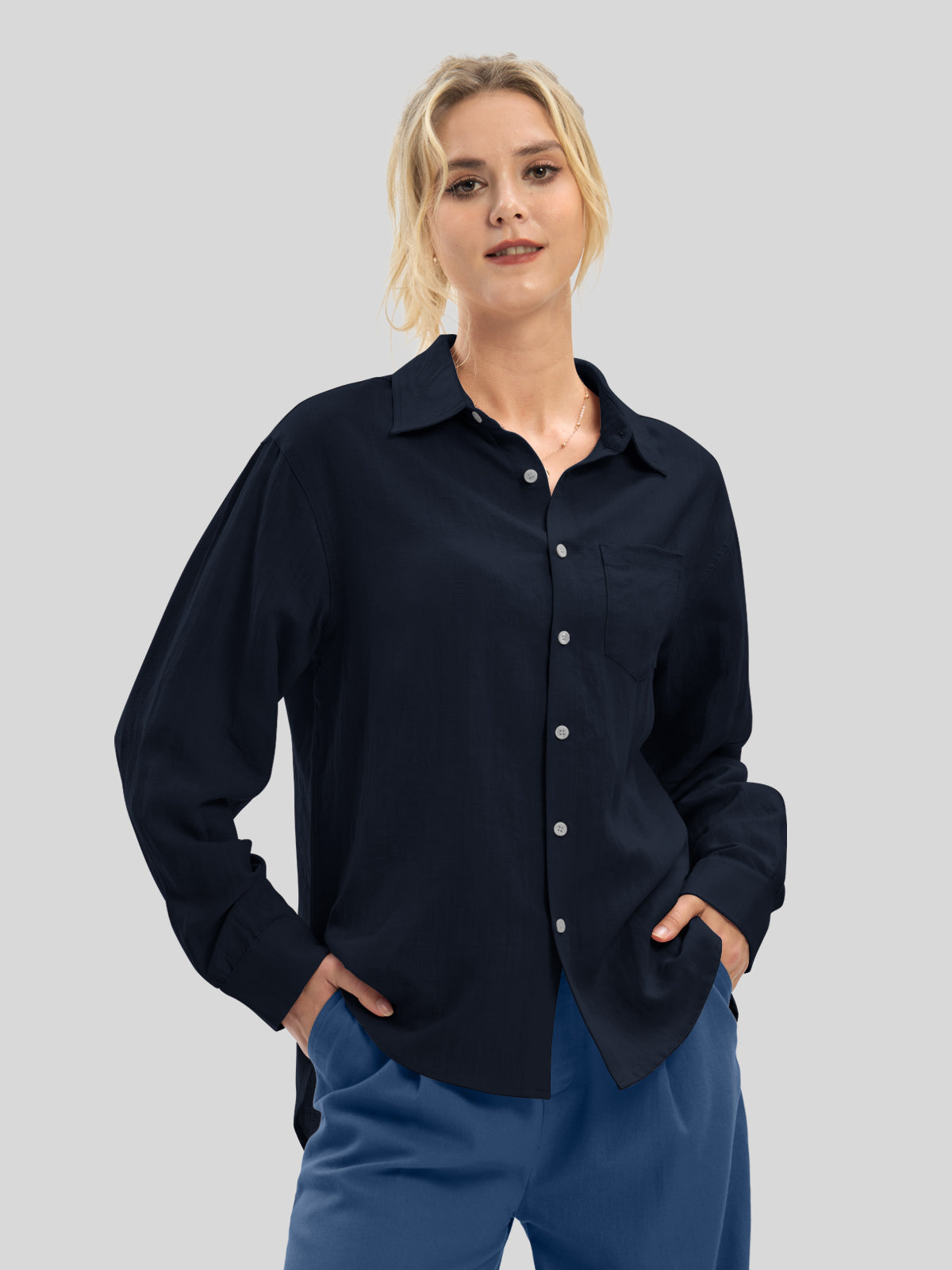 Women's Breeze Linen Button-Down Shirts - Image 28