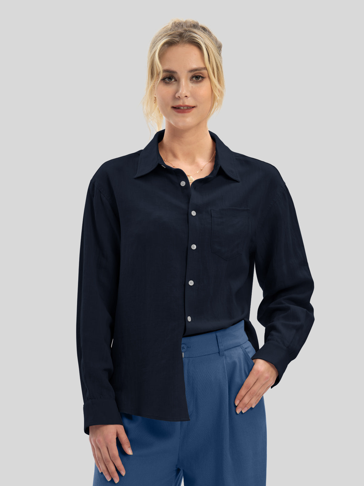 Women's Breeze Linen Button-Down Shirts - Image 30