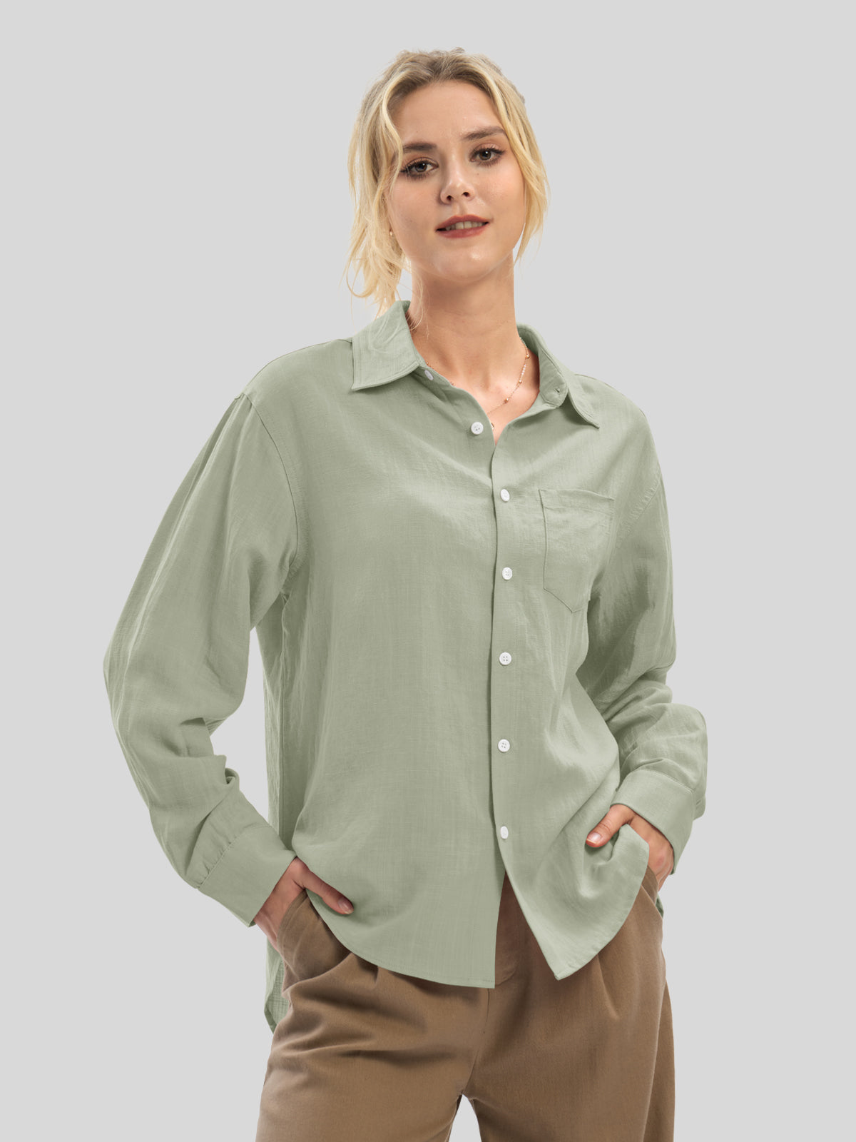 Women's Breeze Linen Button-Down Shirts - Image 34