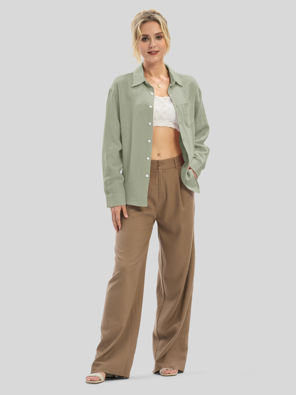 Women's Breeze Linen Button-Down Shirts - Image 37