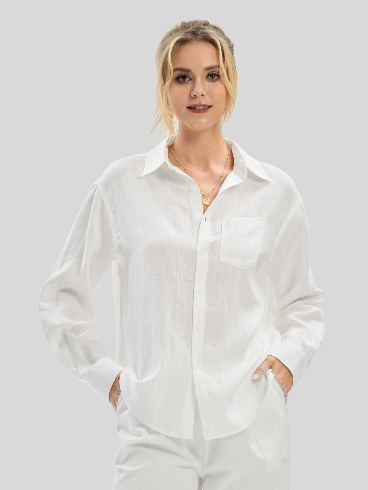 Women's Breeze Linen Button-Down Shirts - Image 6