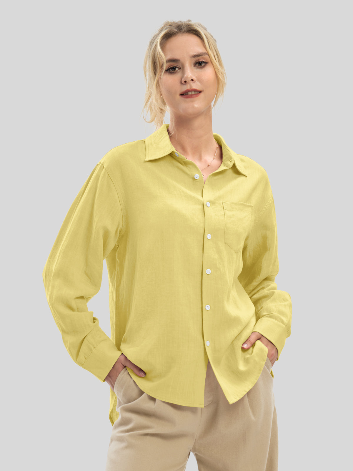 Women's Breeze Linen Button-Down Shirts - Image 38