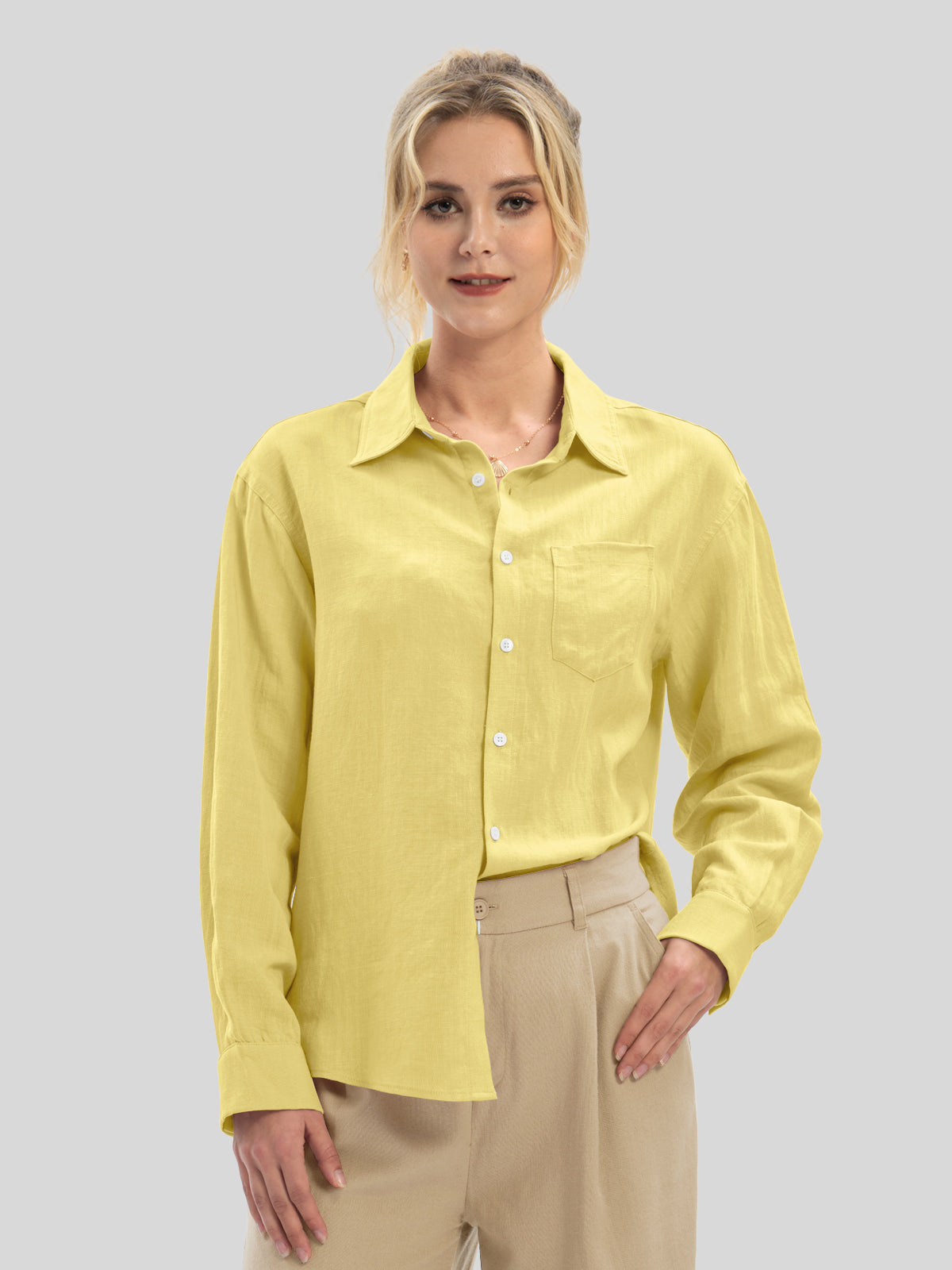 Women's Breeze Linen Button-Down Shirts - Image 41