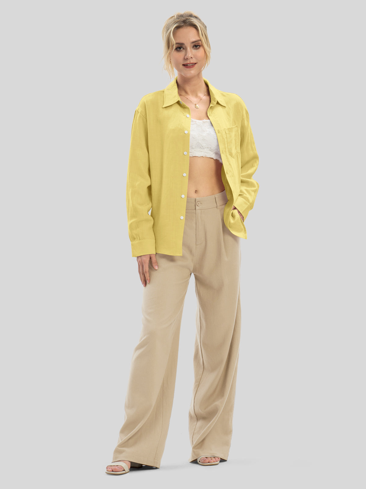 Women's Breeze Linen Button-Down Shirts - Image 43