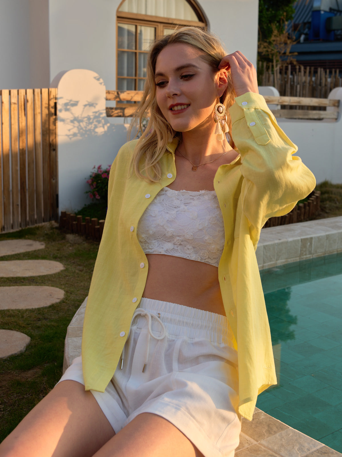 Women's Breeze Linen Button-Down Shirts - Image 39