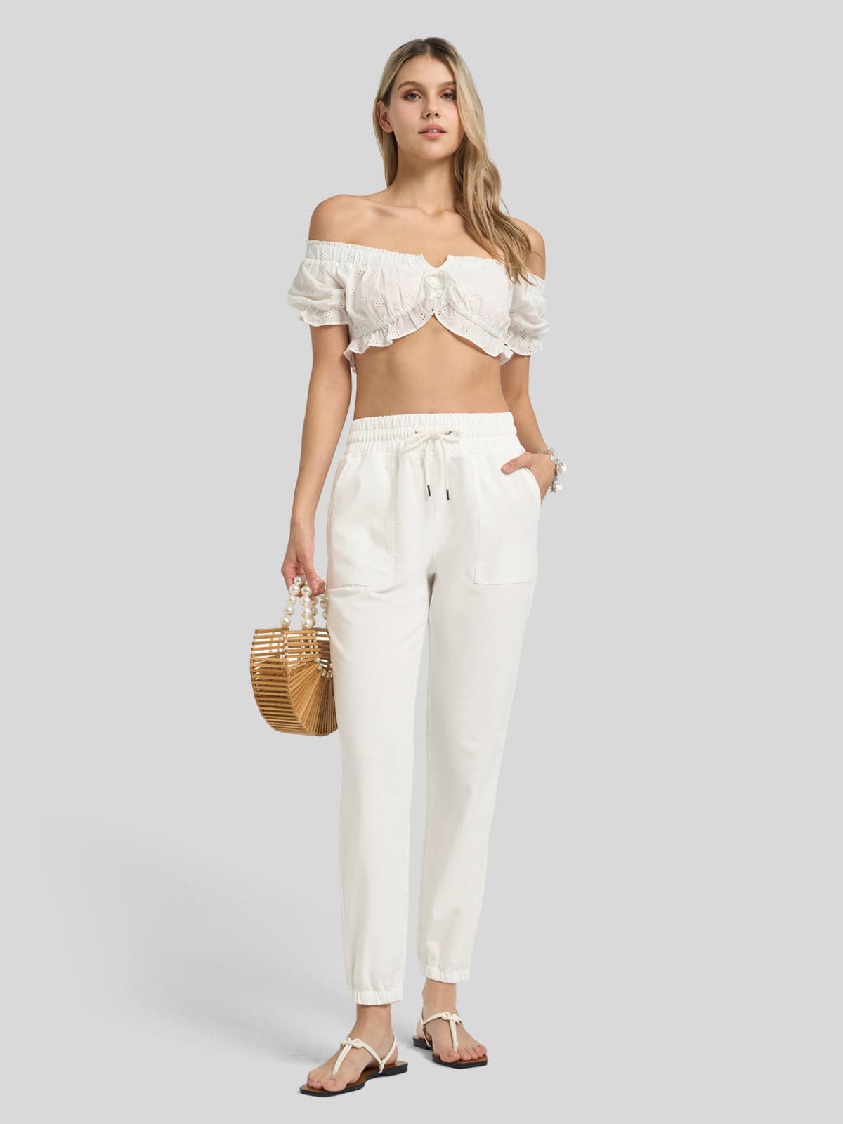 Women's Cotton Linen Joggers - Image 75