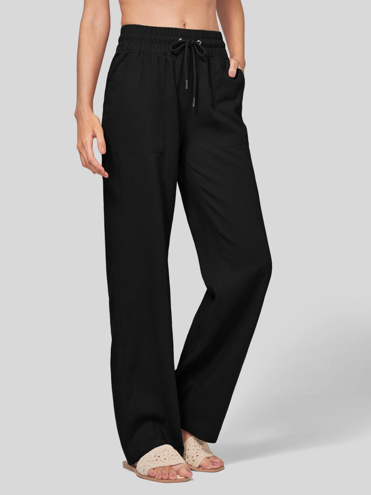 Women's Cotton Linen Easy Wide-Leg Pants - Image 13