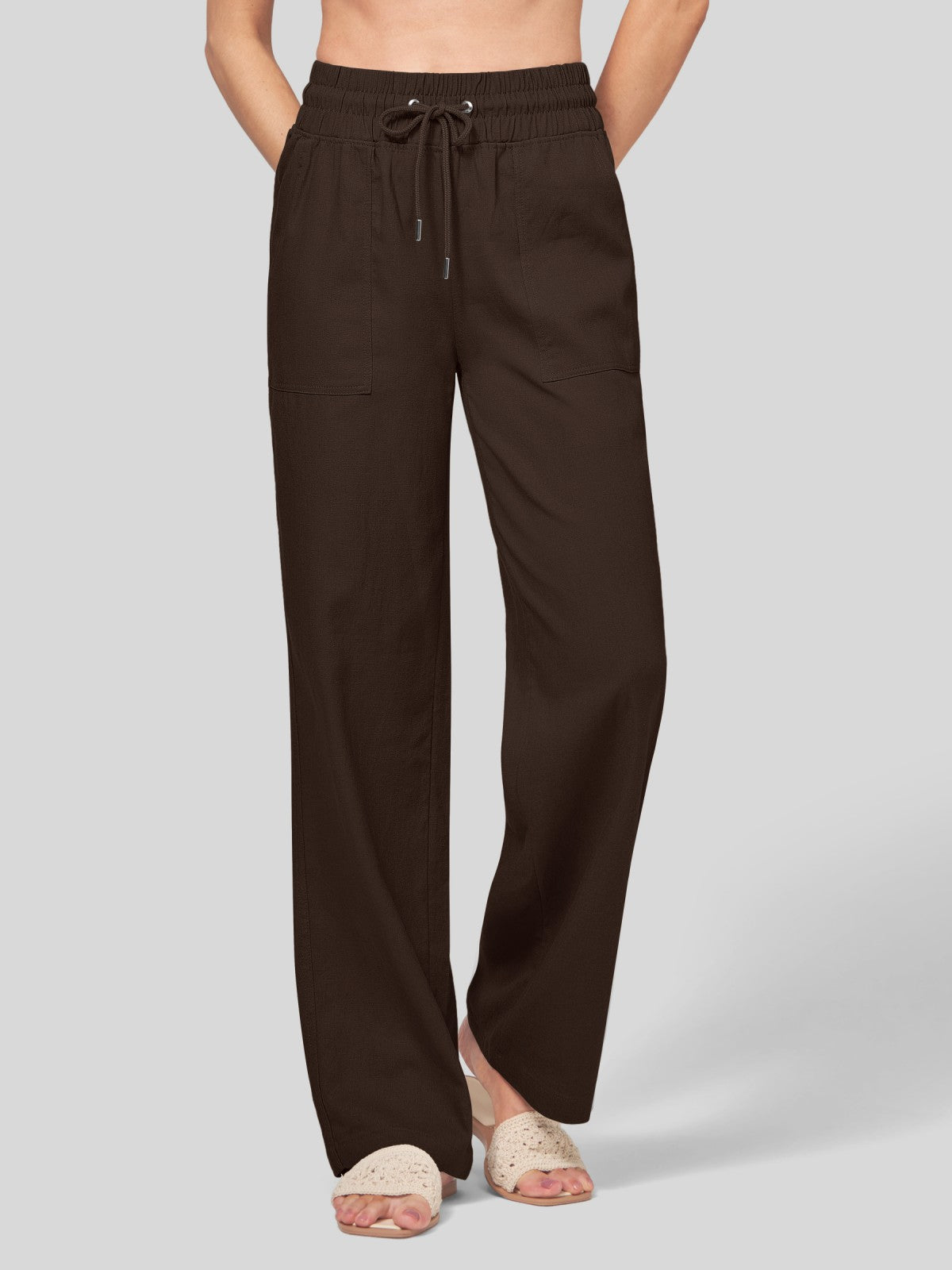 Women's Cotton Linen Easy Wide-Leg Pants - Image 37