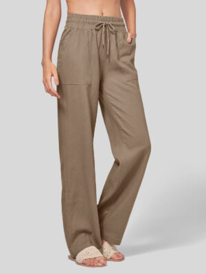 Women's Cotton Linen Easy Wide-Leg Pants