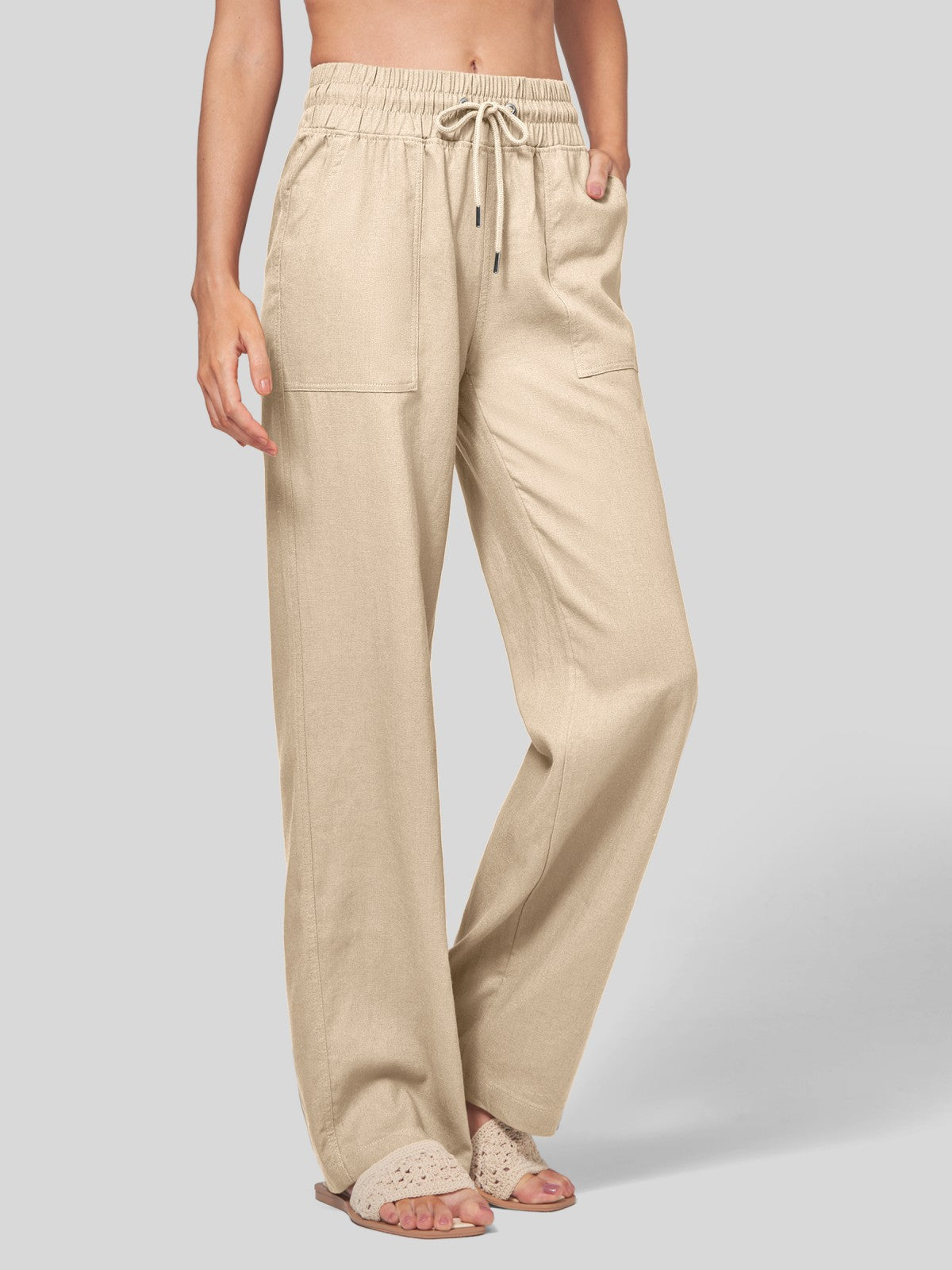 Women's Cotton Linen Easy Wide-Leg Pants - Image 7