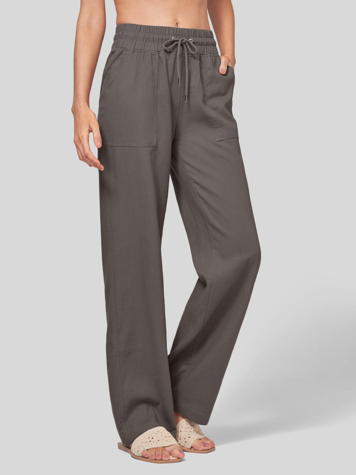 Women's Cotton Linen Easy Wide-Leg Pants - Image 55