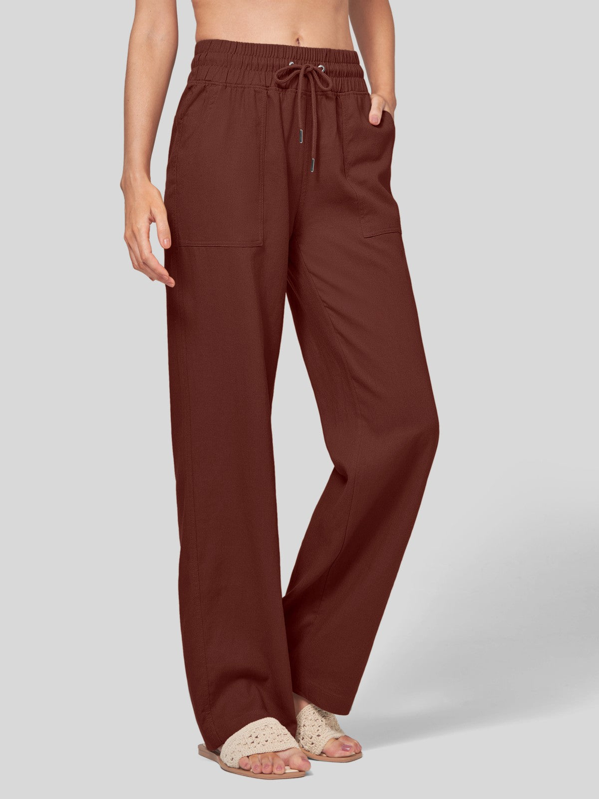 Women's Cotton Linen Easy Wide-Leg Pants - Image 73