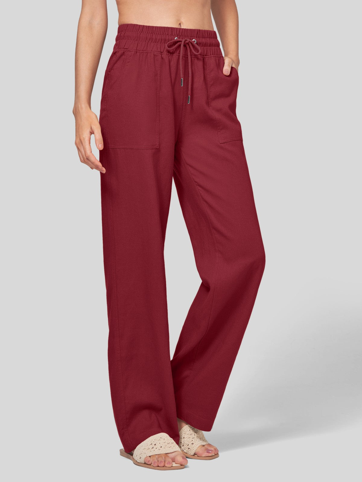 Women's Cotton Linen Easy Wide-Leg Pants - Image 85
