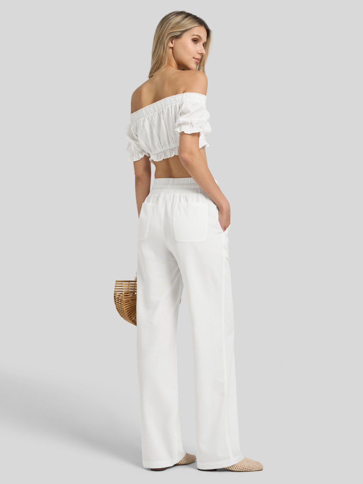 Women's Cotton Linen Easy Wide-Leg Pants - Image 94