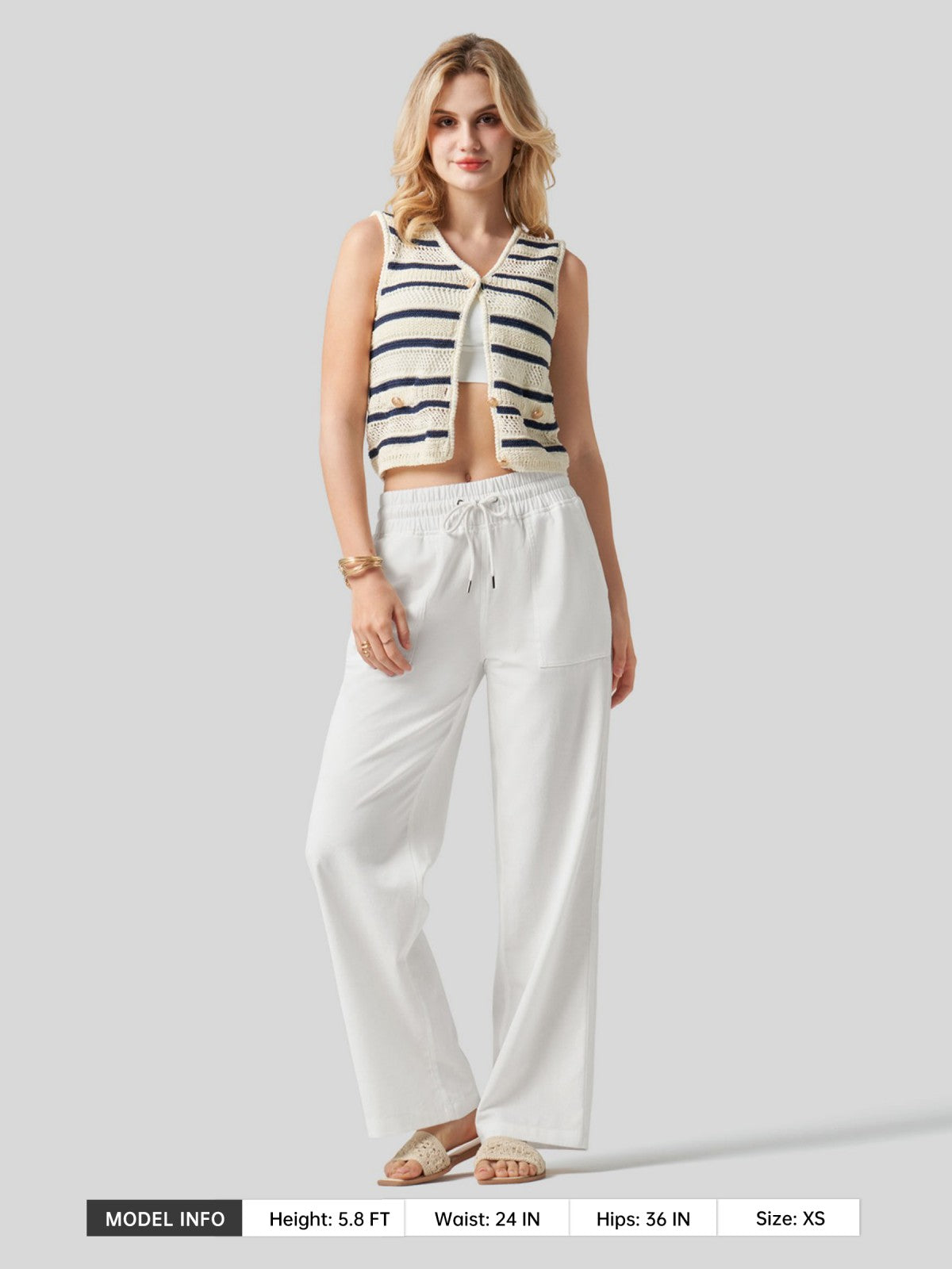 Women's Cotton Linen Easy Wide-Leg Pants - Image 96