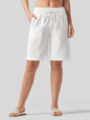 Women's Cotton Linen Easy Bermuda Shorts 10 Inch