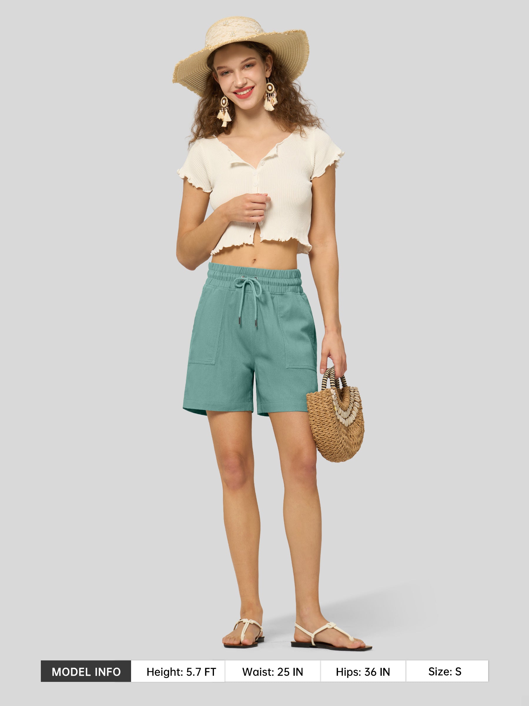 Women's Cotton Linen Easy Bermuda Shorts 5 Inch - Image 5