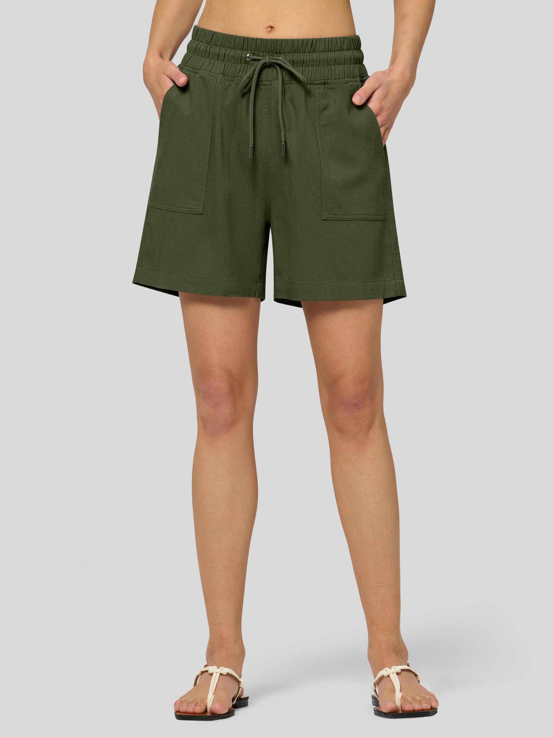 Women's Cotton Linen Easy Bermuda Shorts 5 Inch - Image 6