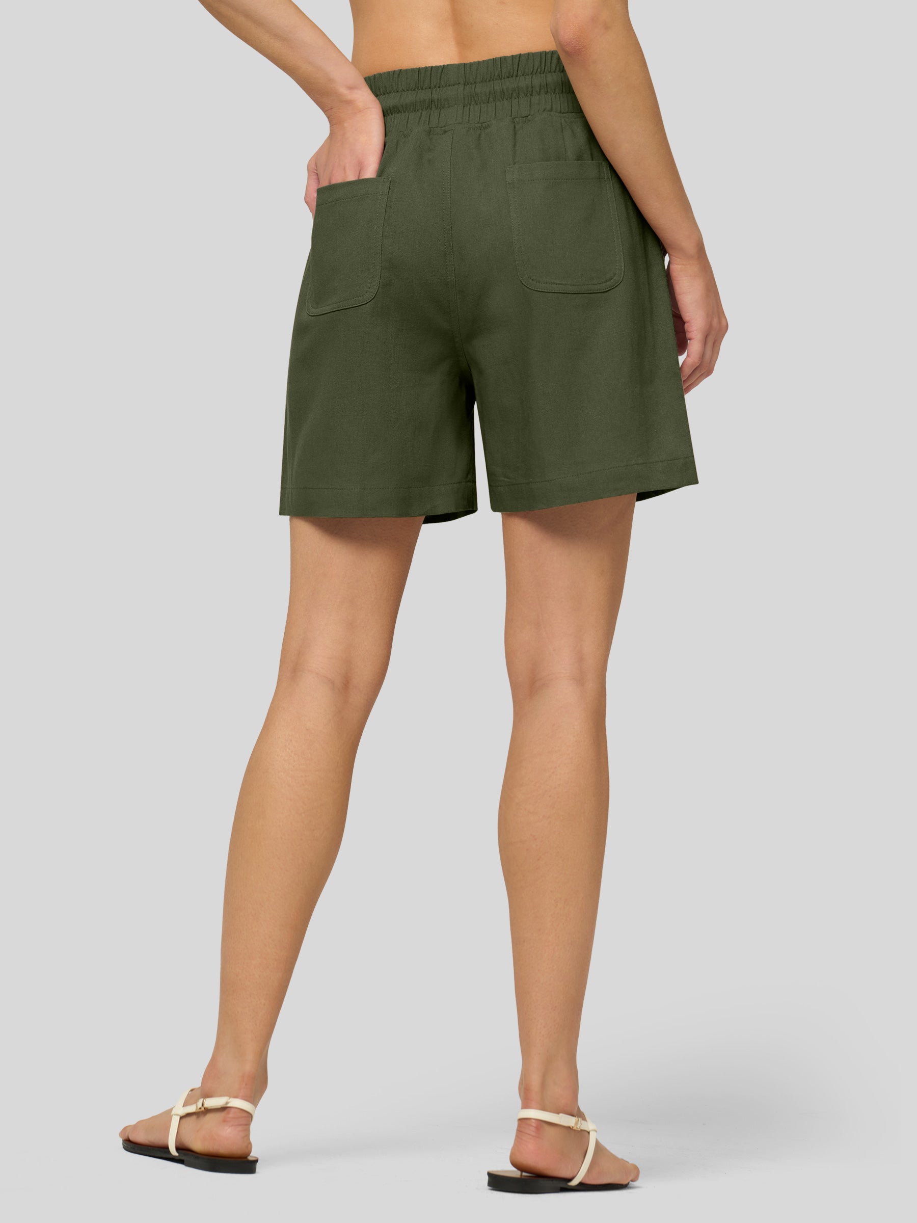 Women's Cotton Linen Easy Bermuda Shorts 5 Inch - Image 8