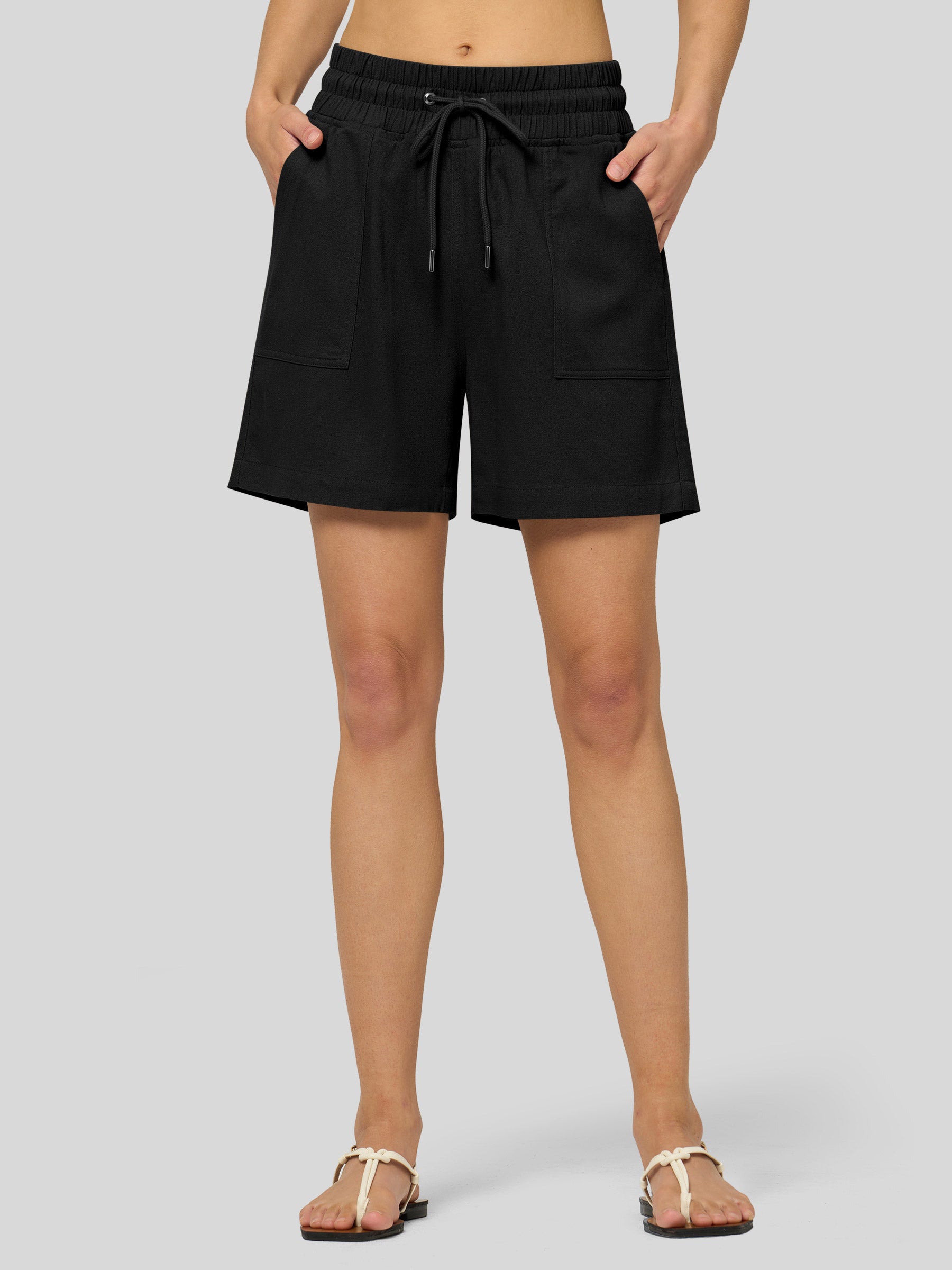 Women's Cotton Linen Easy Bermuda Shorts 5 Inch - Image 11