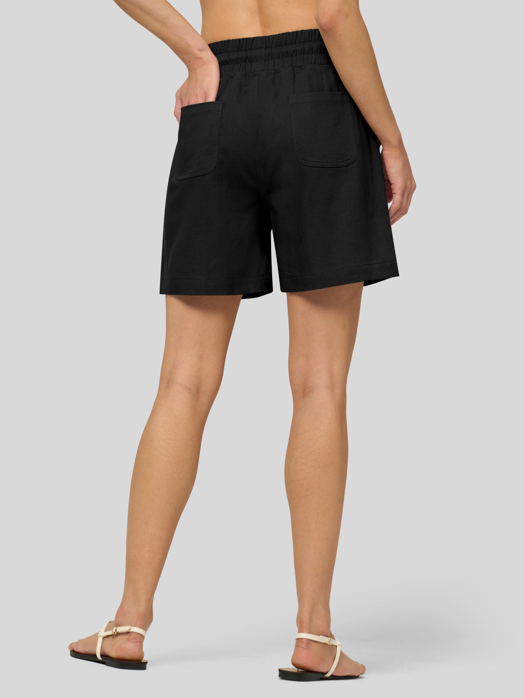 Women's Cotton Linen Easy Bermuda Shorts 5 Inch - Image 13