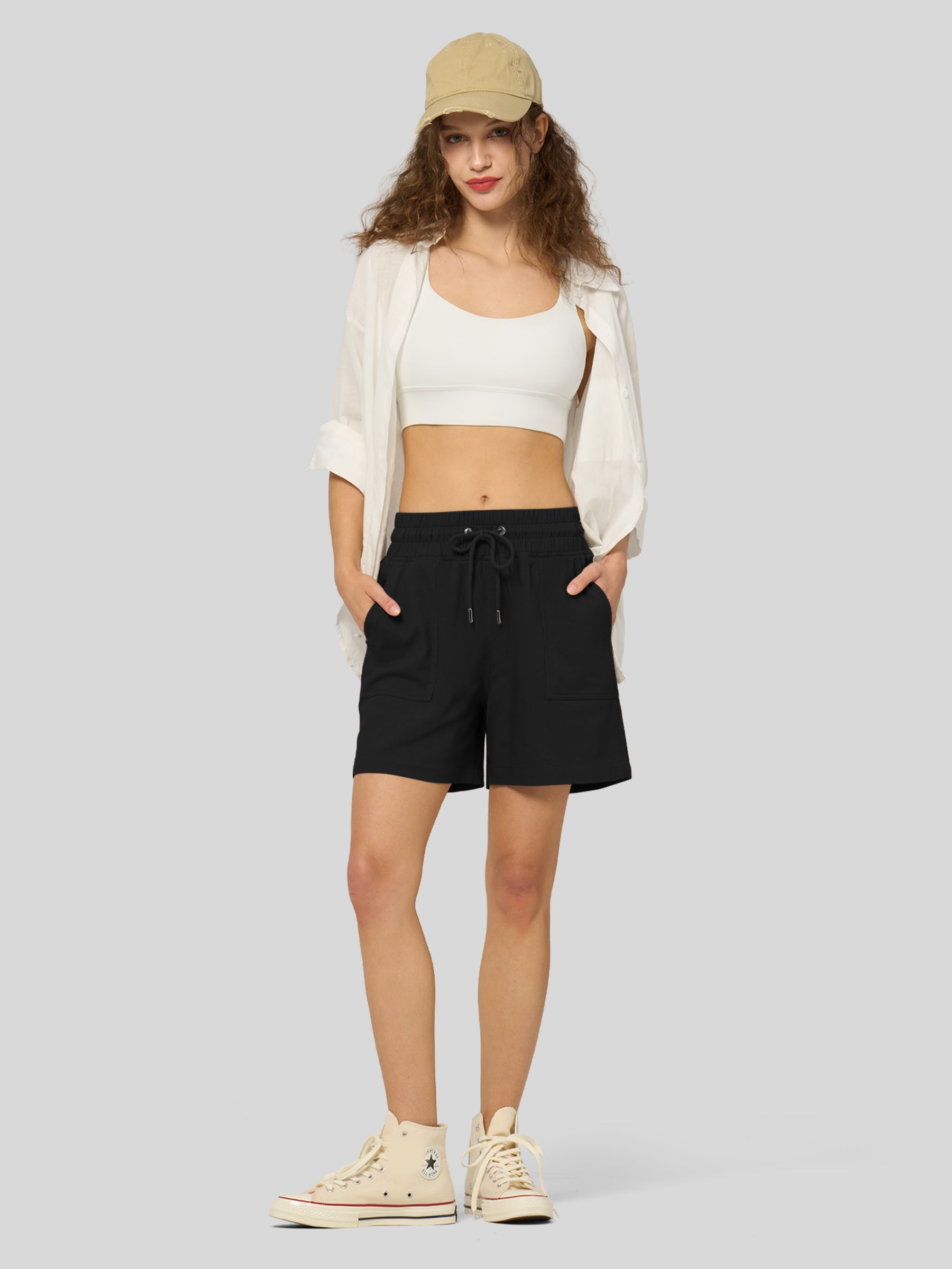 Women's Cotton Linen Easy Bermuda Shorts 5 Inch - Image 14