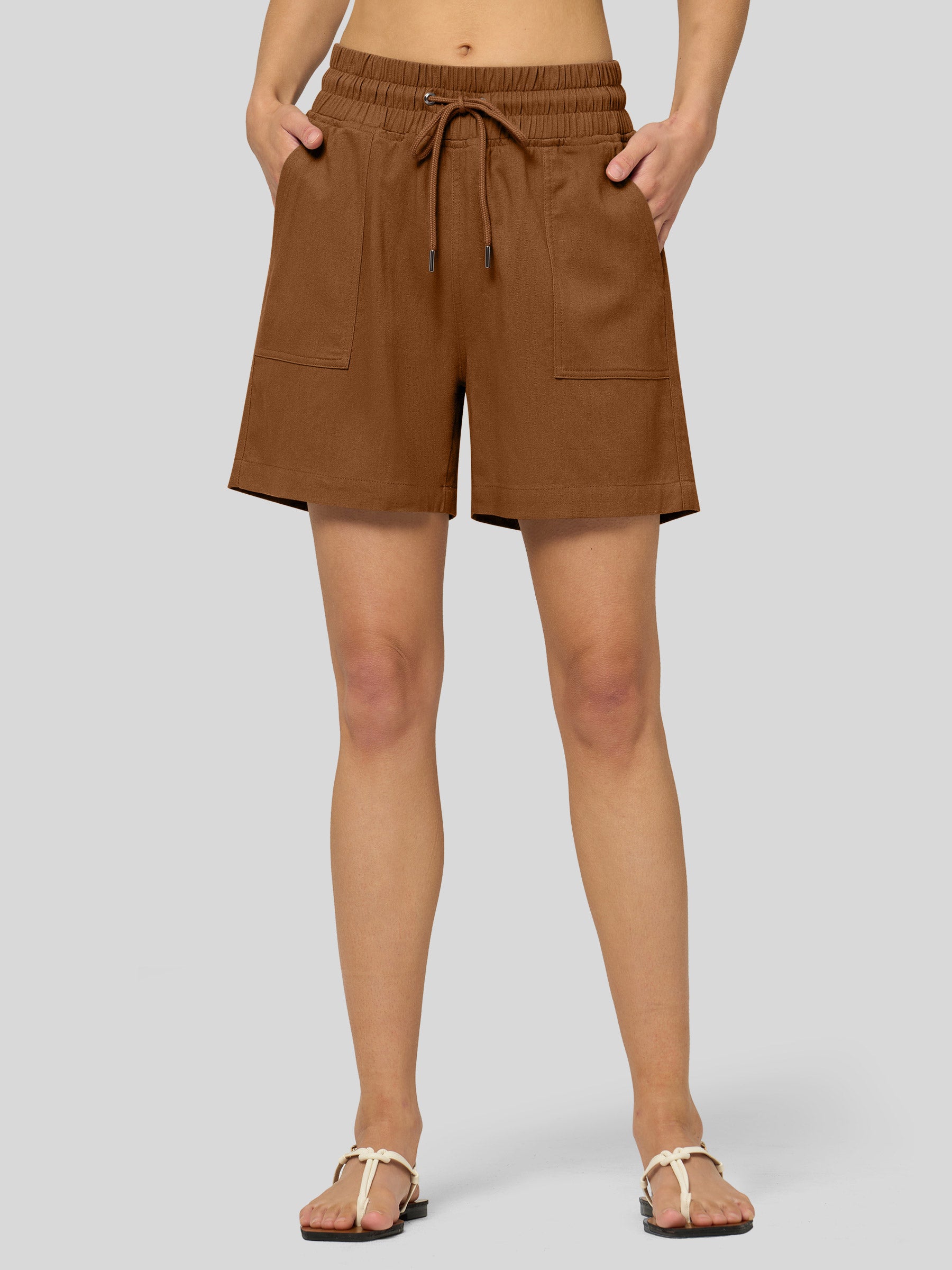 Women's Cotton Linen Easy Bermuda Shorts 5 Inch - Image 16
