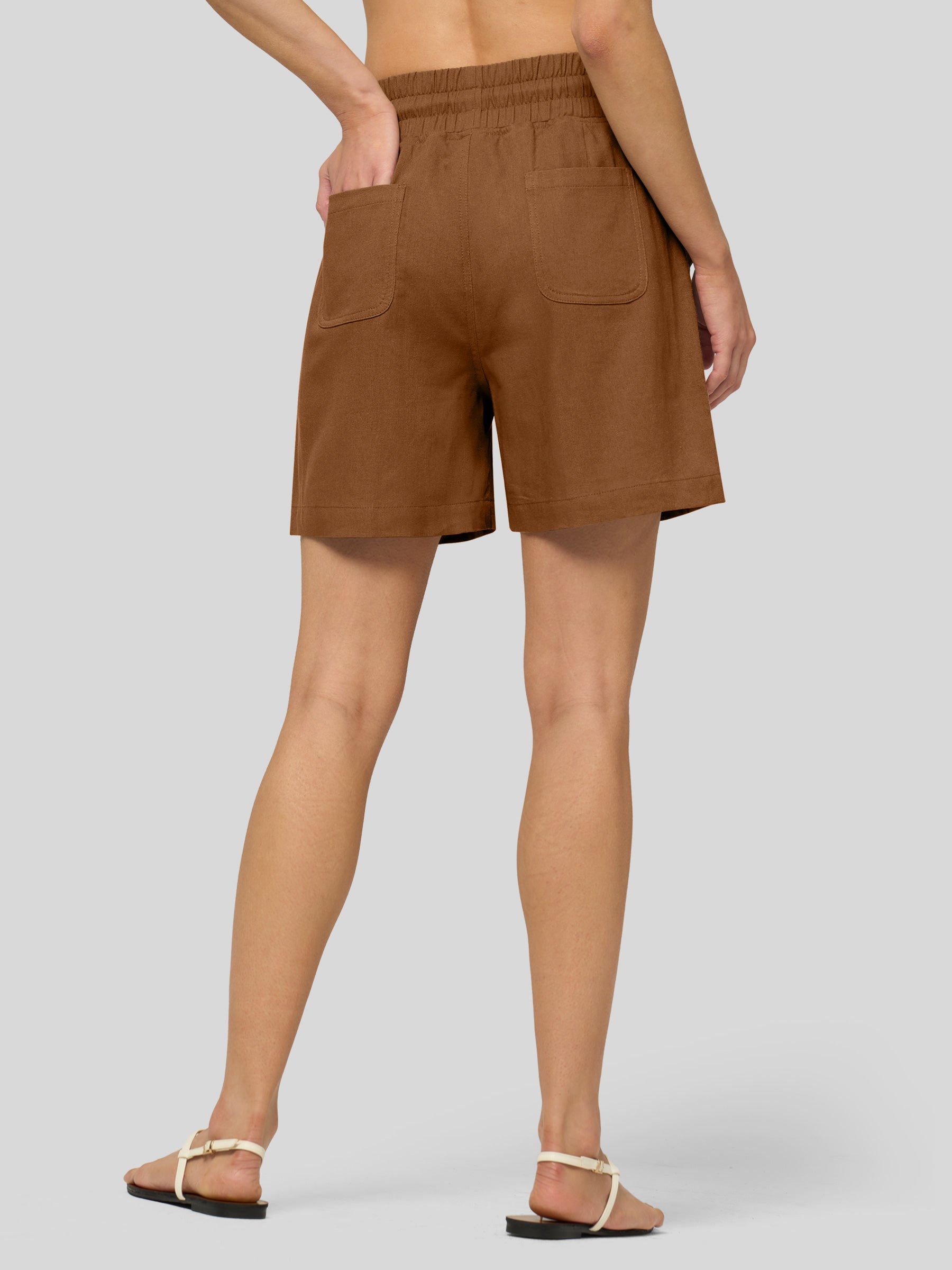 Women's Cotton Linen Easy Bermuda Shorts 5 Inch - Image 18