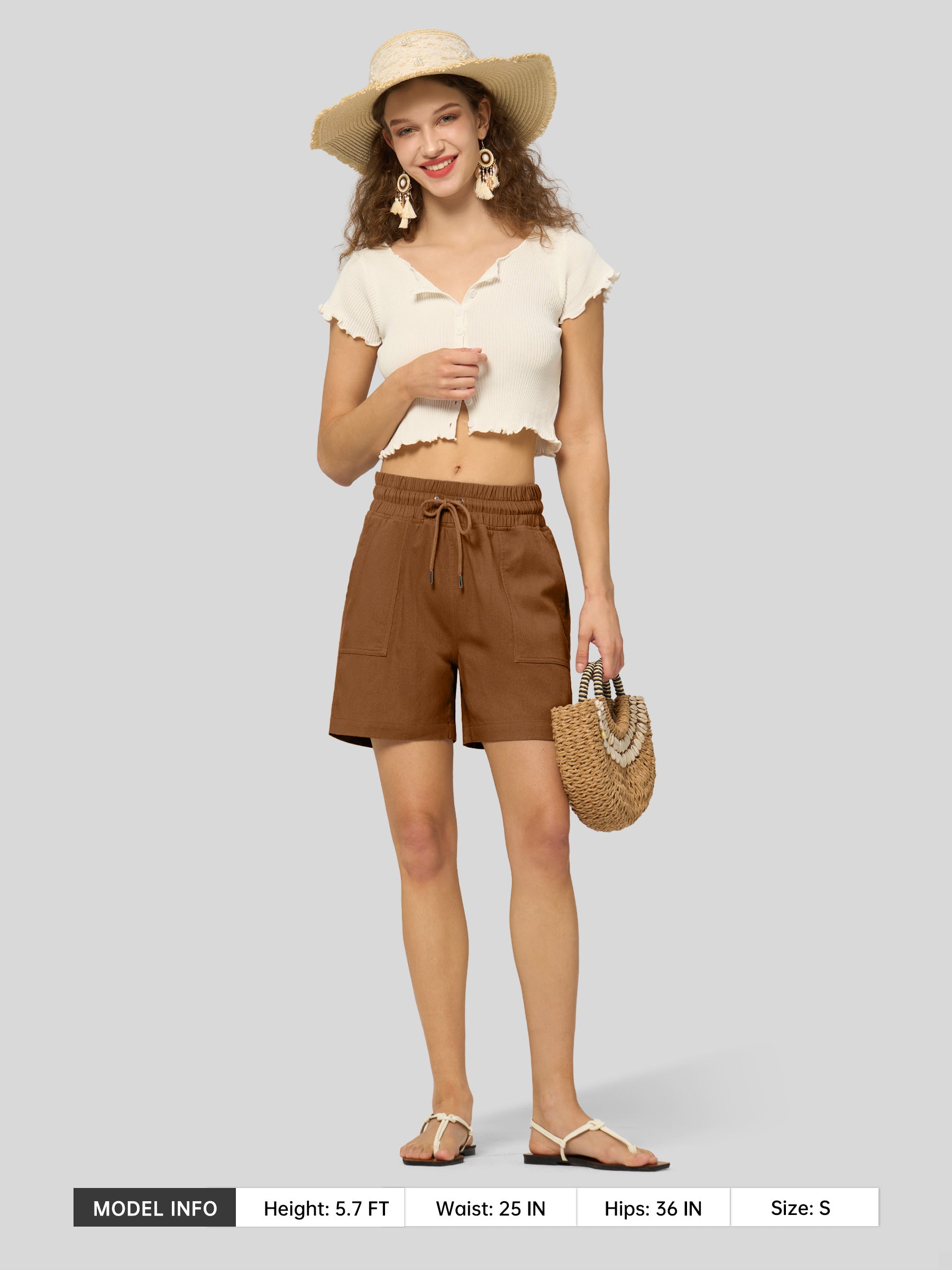 Women's Cotton Linen Easy Bermuda Shorts 5 Inch - Image 20