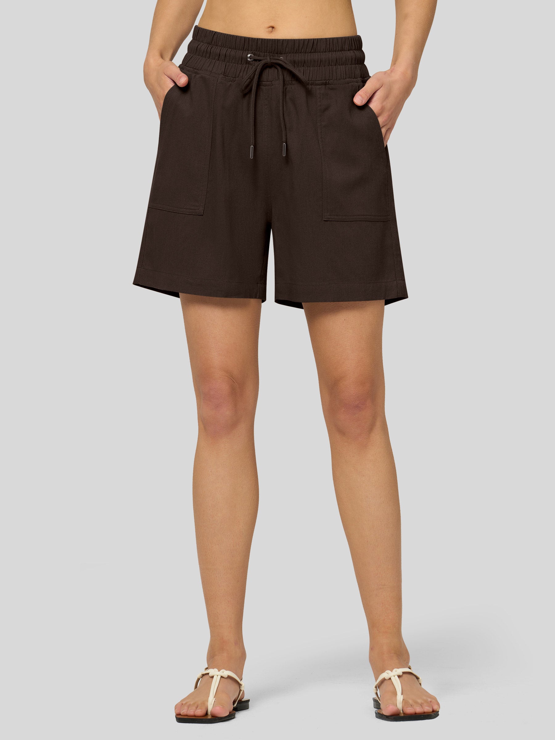 Women's Cotton Linen Easy Bermuda Shorts 5 Inch - Image 21