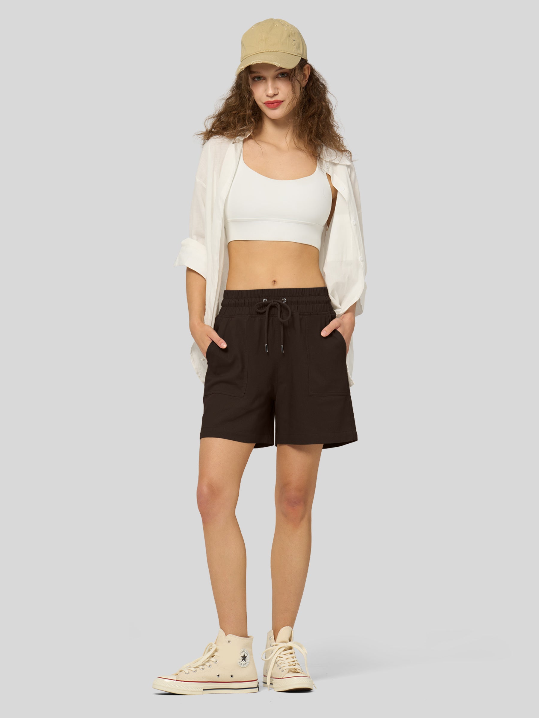 Women's Cotton Linen Easy Bermuda Shorts 5 Inch - Image 23
