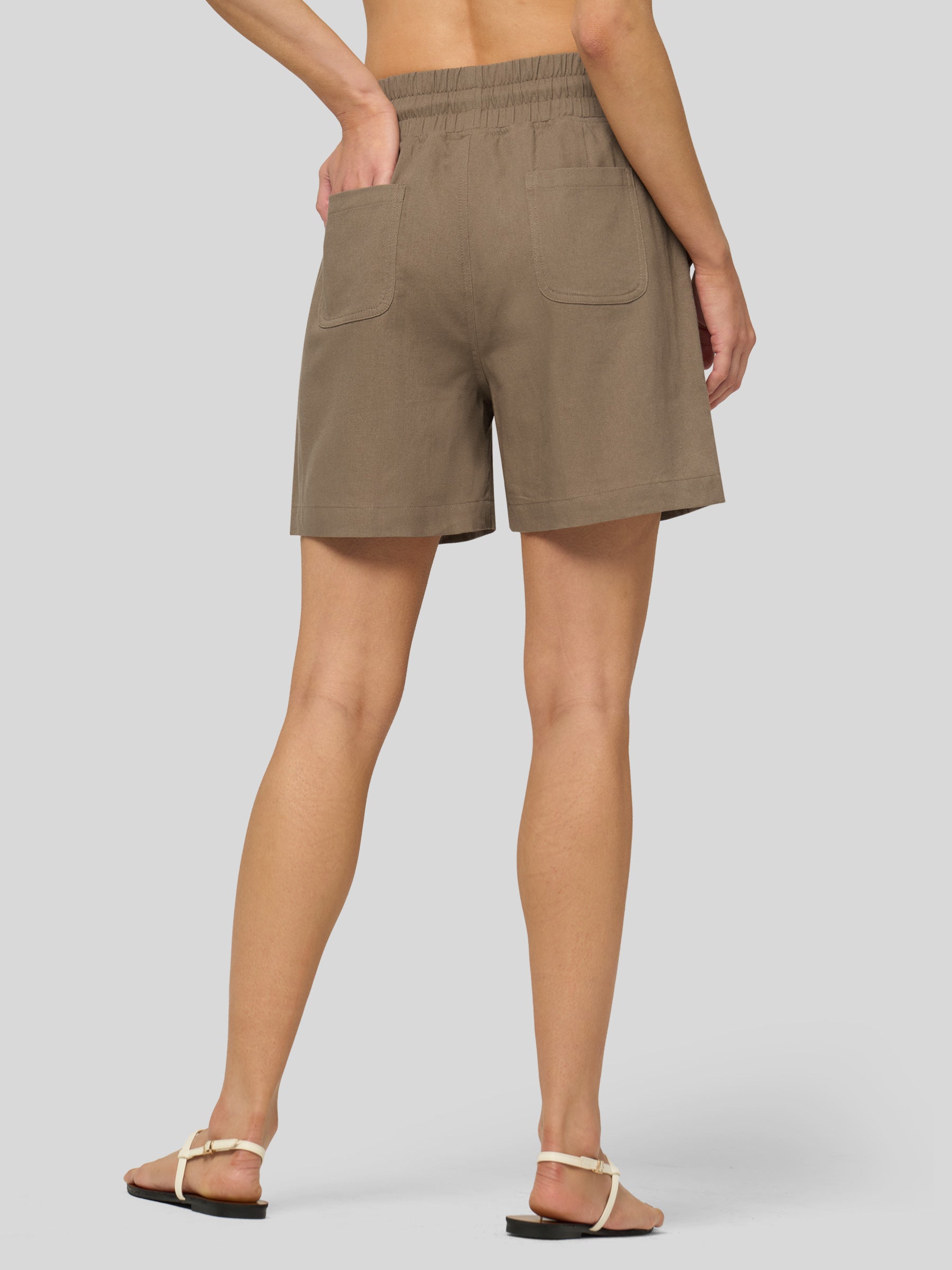 Women's Cotton Linen Easy Bermuda Shorts 5 Inch - Image 27