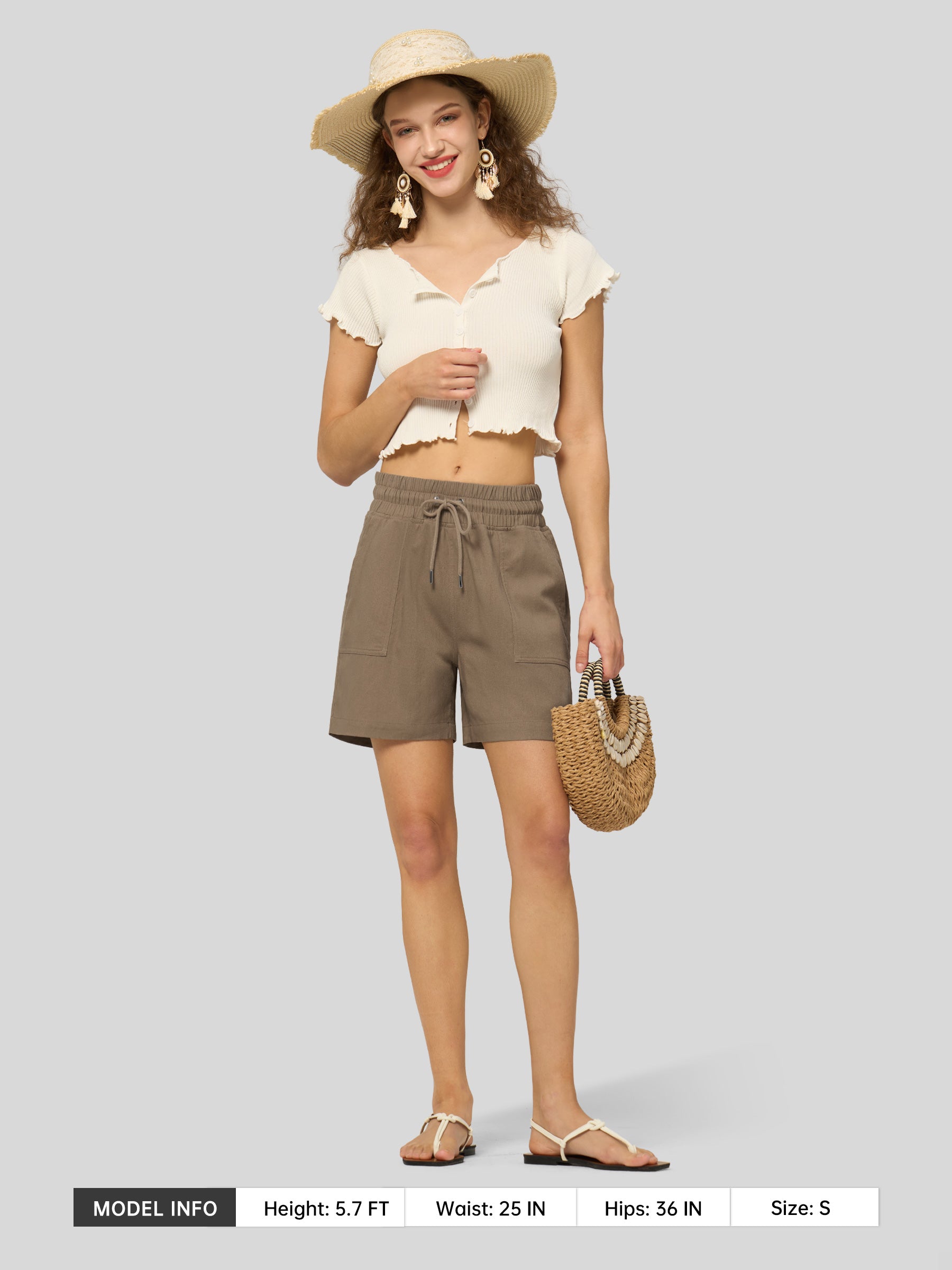 Women's Cotton Linen Easy Bermuda Shorts 5 Inch - Image 29
