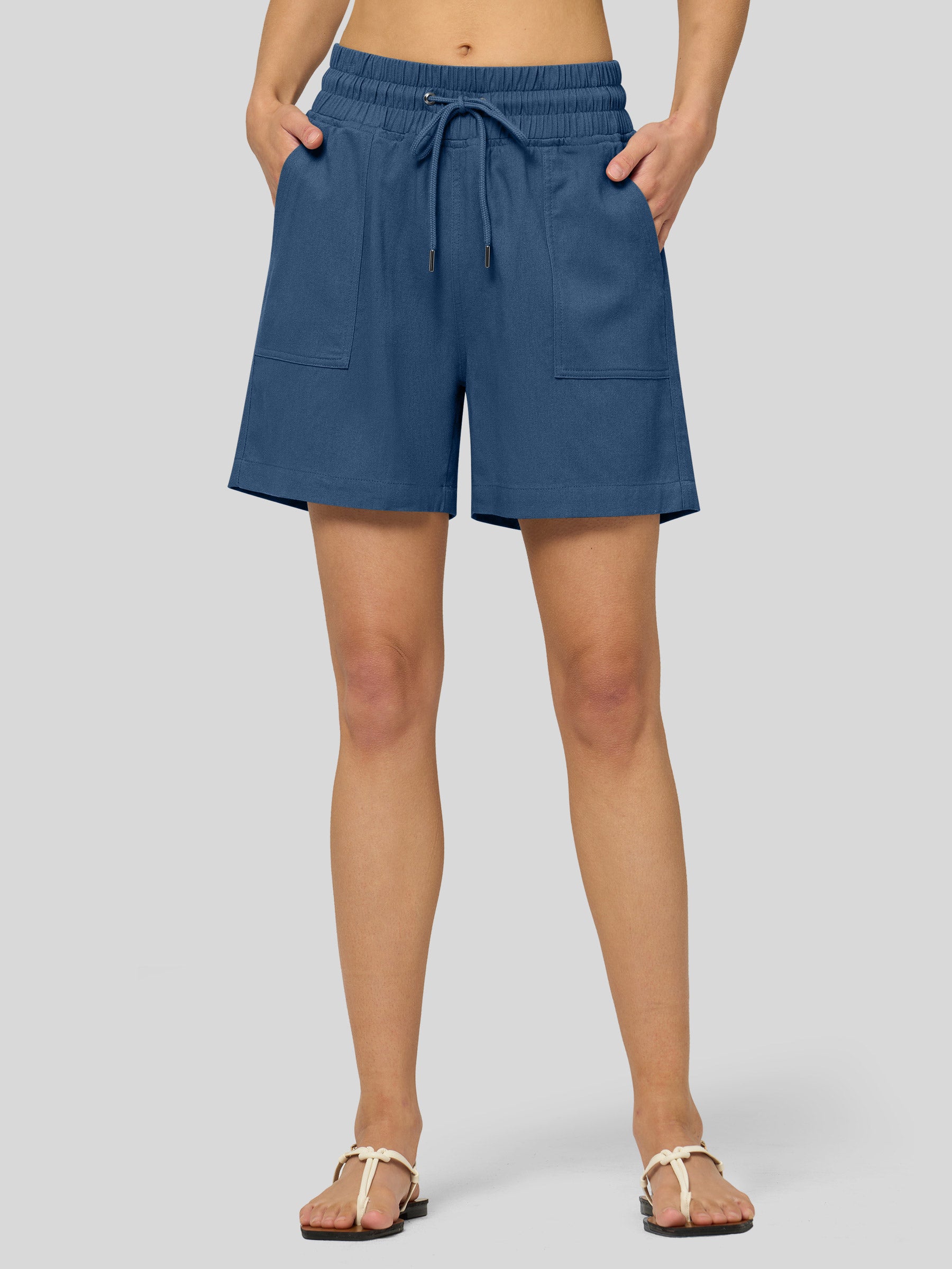 Women's Cotton Linen Easy Bermuda Shorts 5 Inch - Image 30