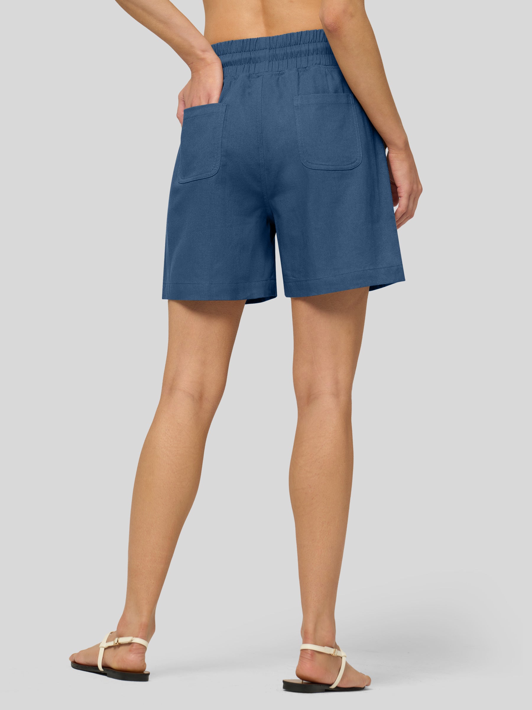 Women's Cotton Linen Easy Bermuda Shorts 5 Inch - Image 32