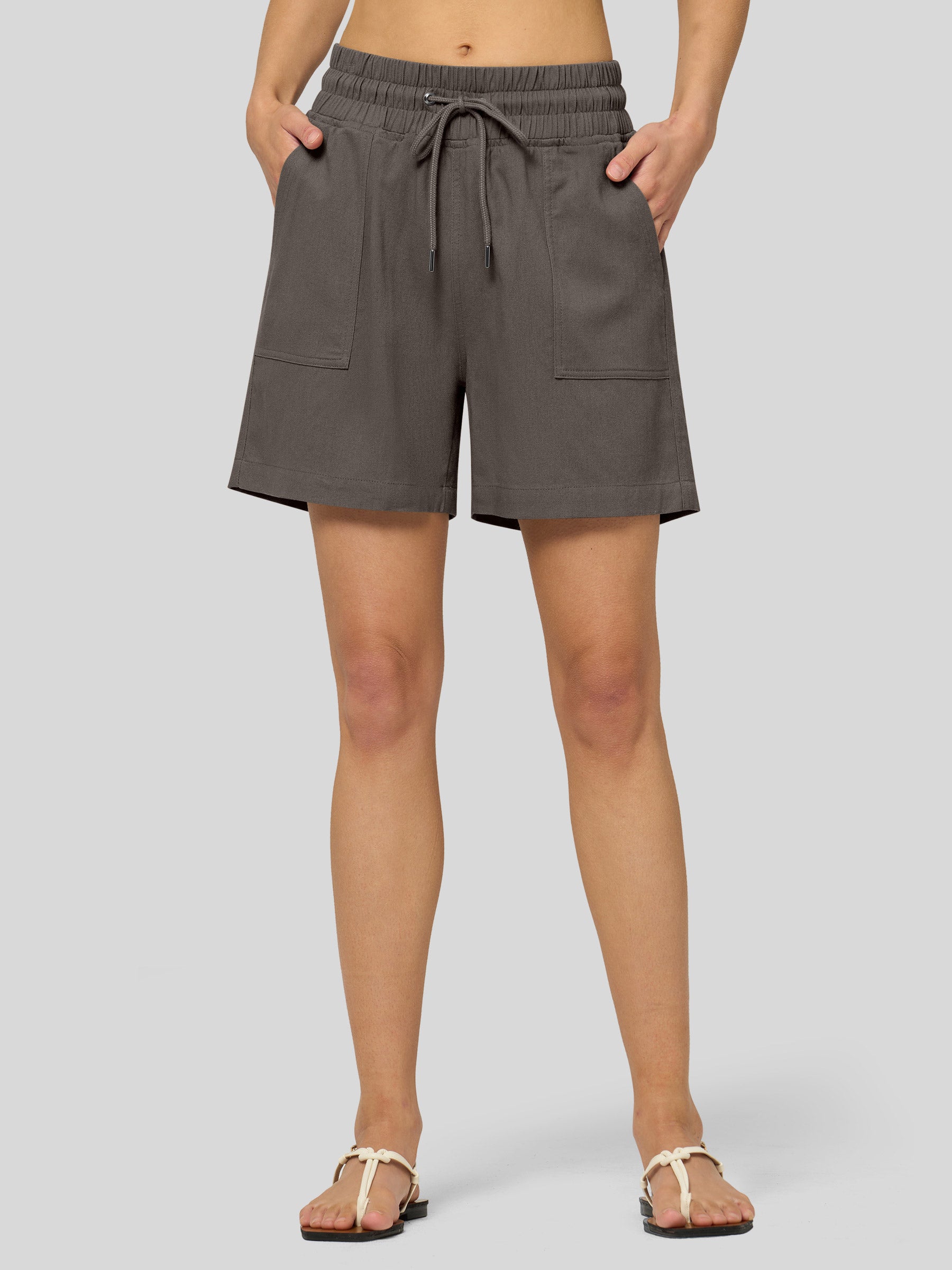 Women's Cotton Linen Easy Bermuda Shorts 5 Inch - Image 35