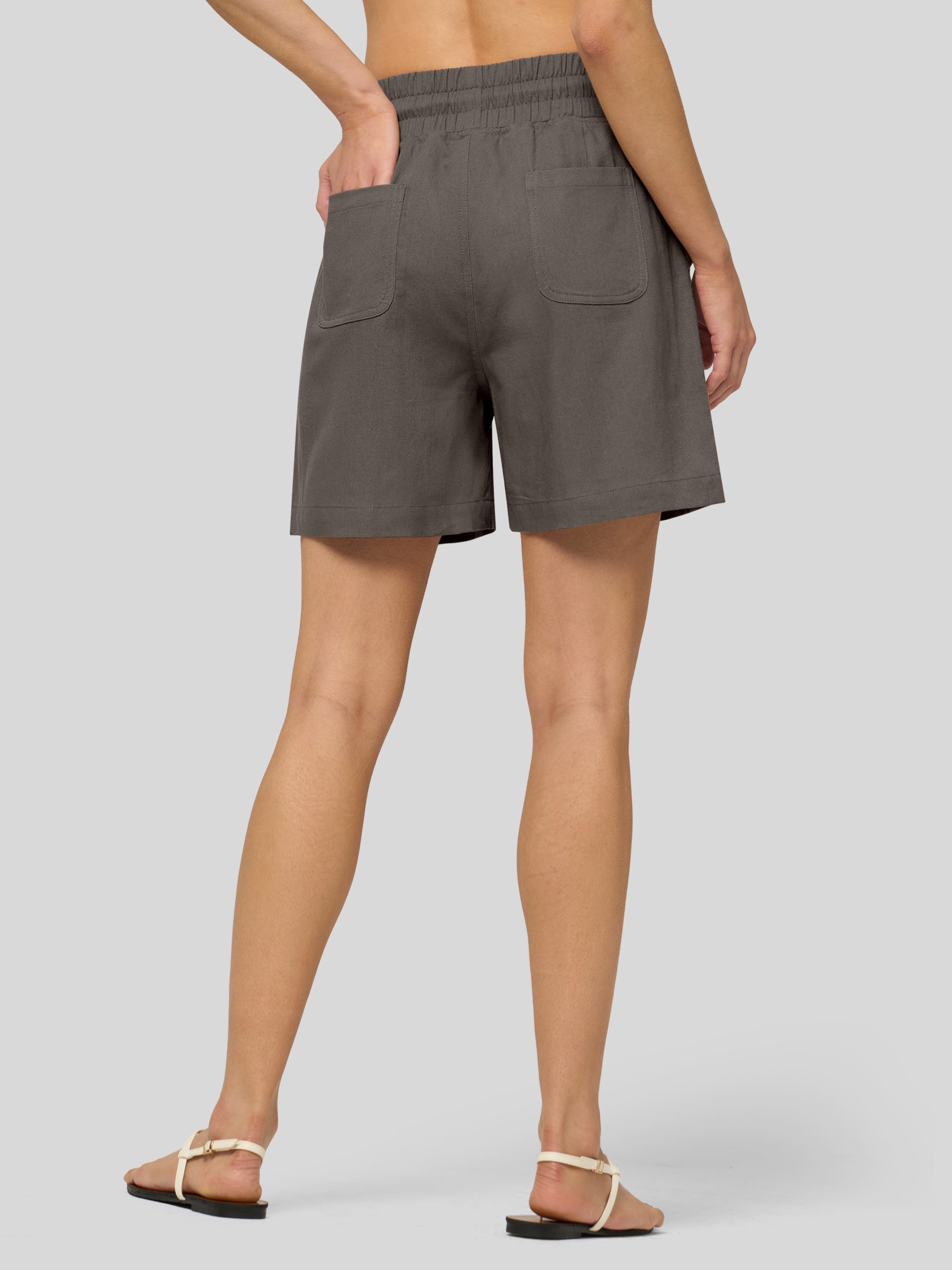 Women's Cotton Linen Easy Bermuda Shorts 5 Inch - Image 37