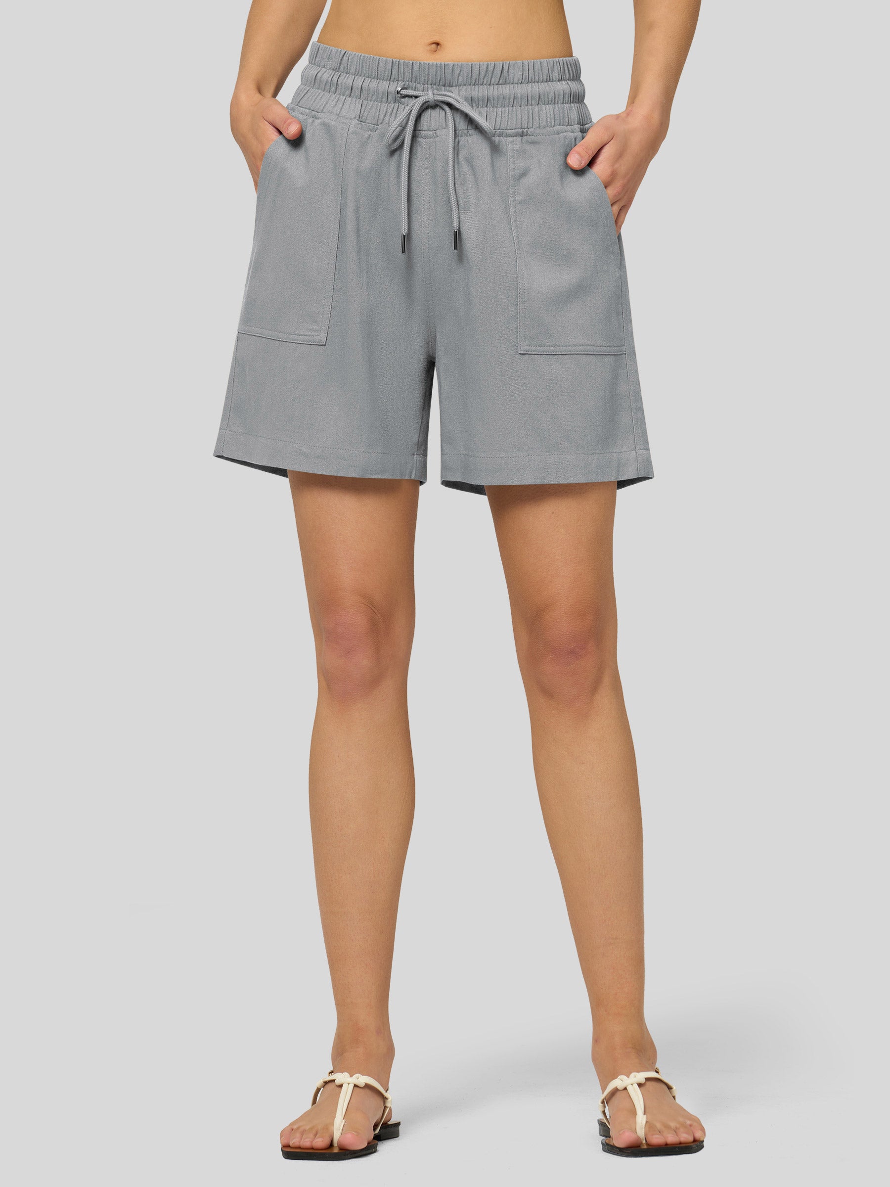 Women's Cotton Linen Easy Bermuda Shorts 5 Inch - Image 40