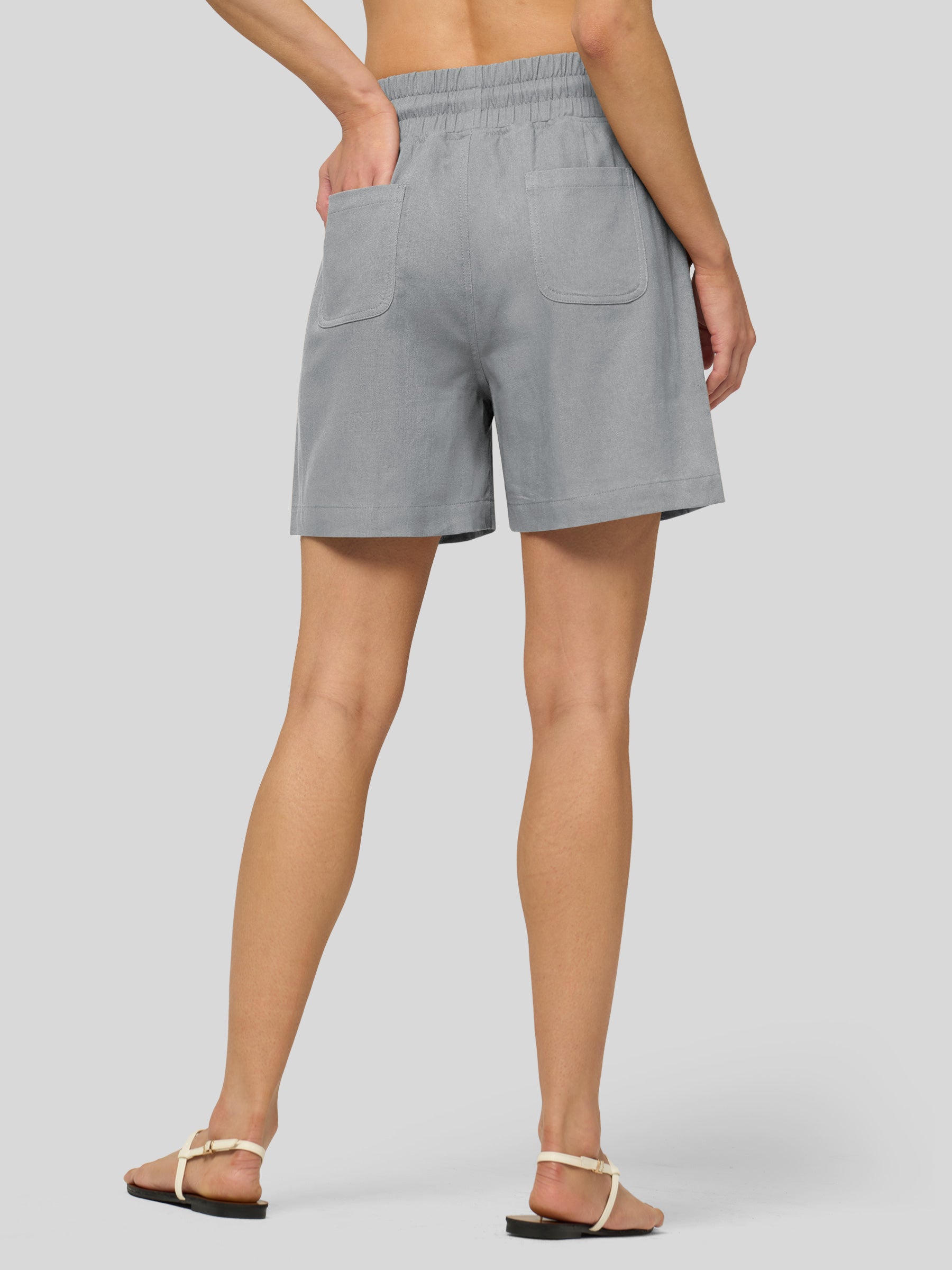 Women's Cotton Linen Easy Bermuda Shorts 5 Inch - Image 42