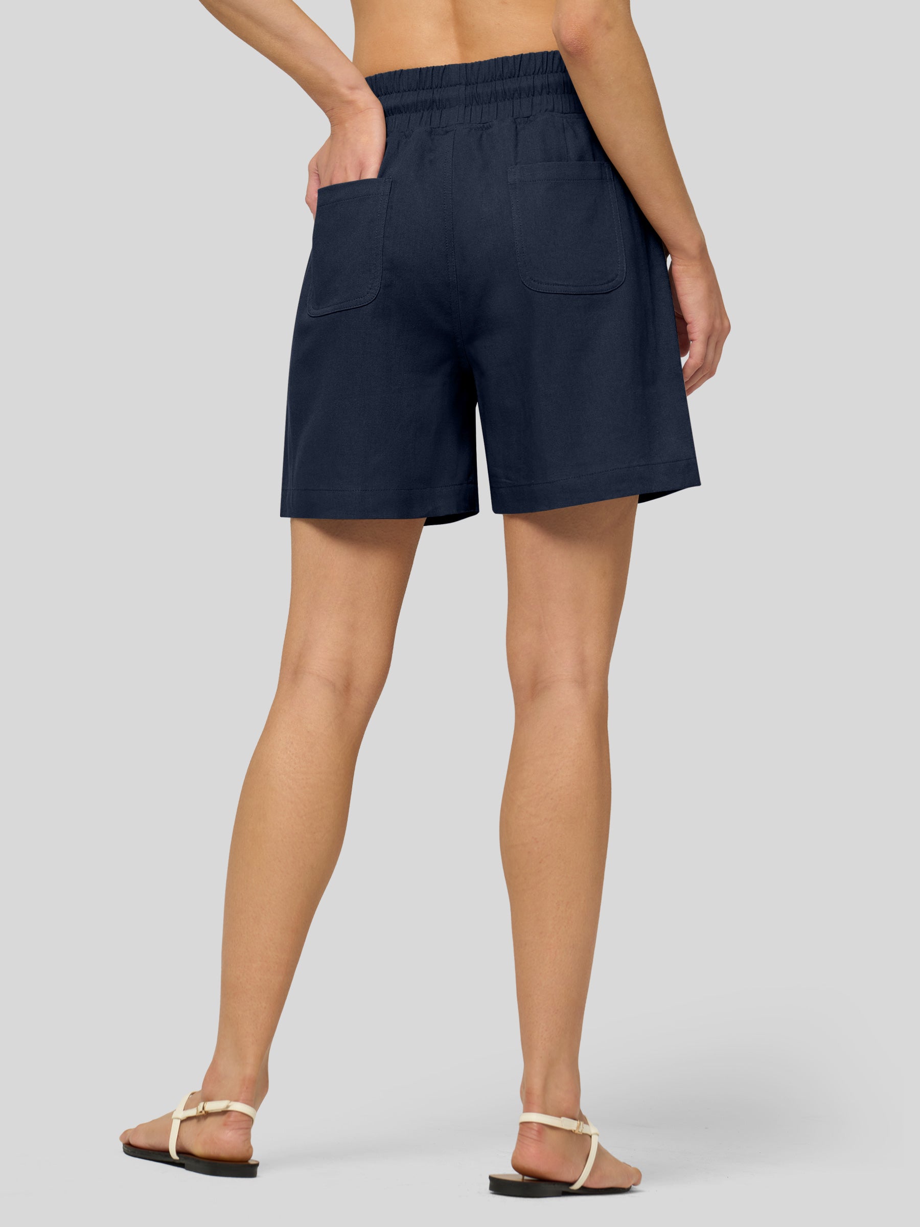 Women's Cotton Linen Easy Bermuda Shorts 5 Inch - Image 53