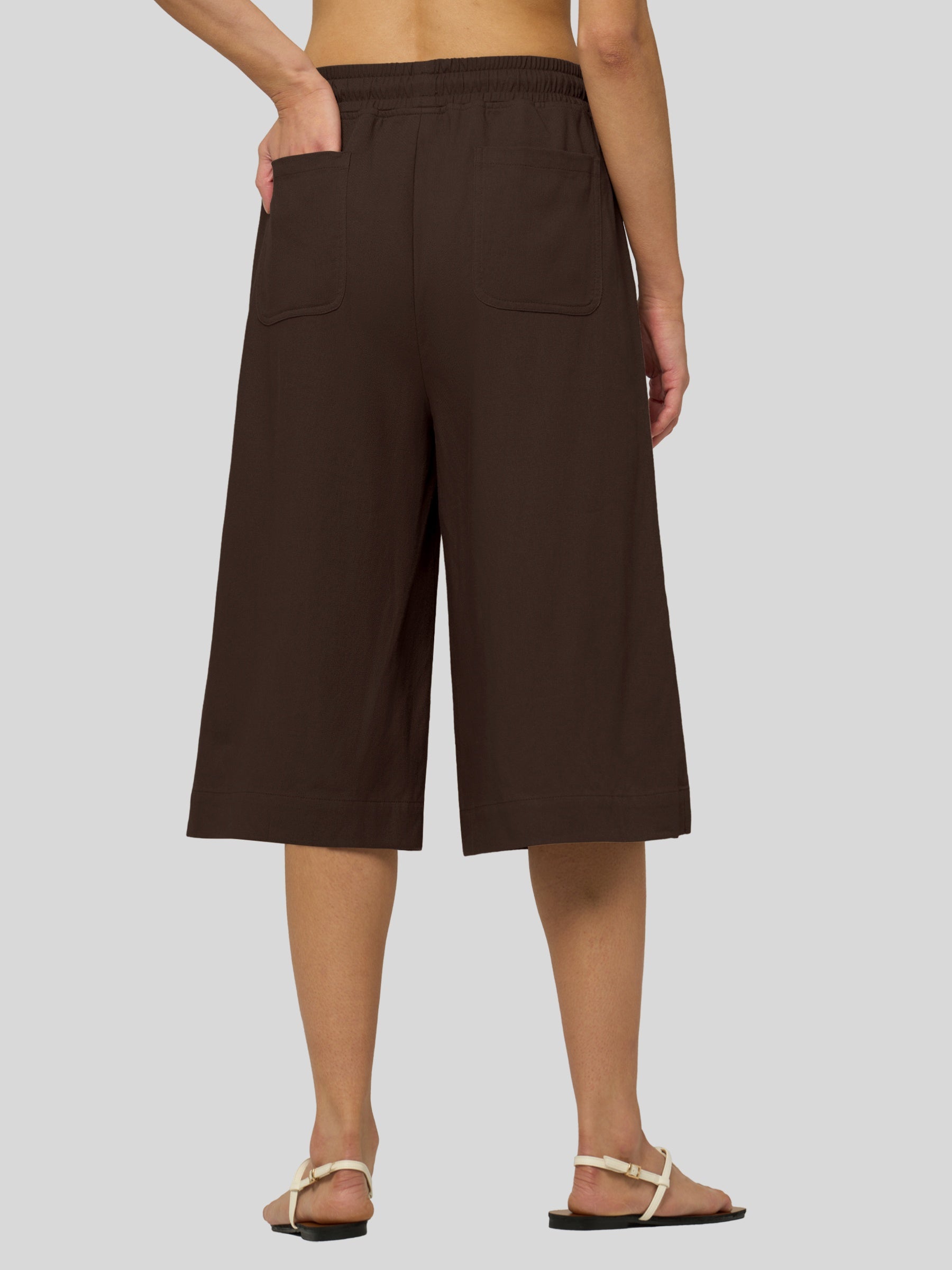 Women's Cotton Linen Easy Wide-Leg Capris - Image 28