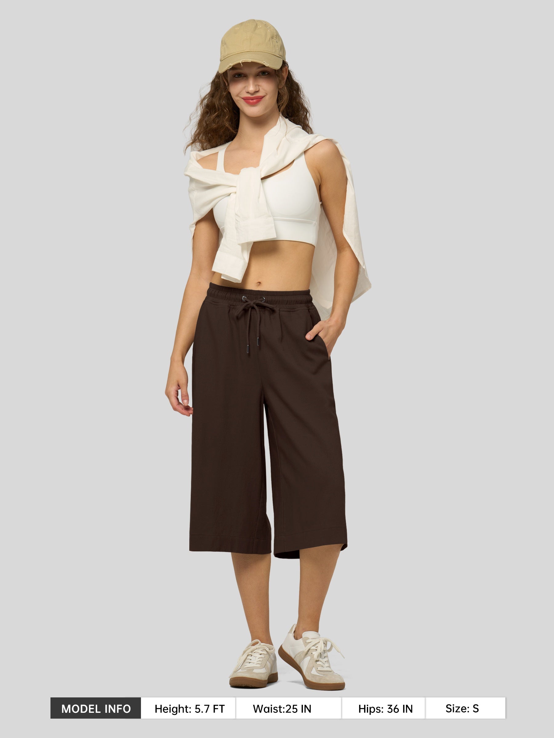 Women's Cotton Linen Easy Wide-Leg Capris - Image 30