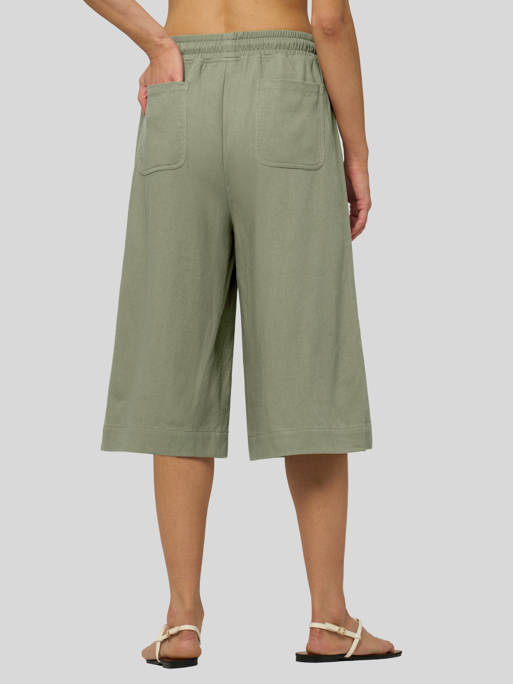 Women's Cotton Linen Easy Wide-Leg Capris - Image 53